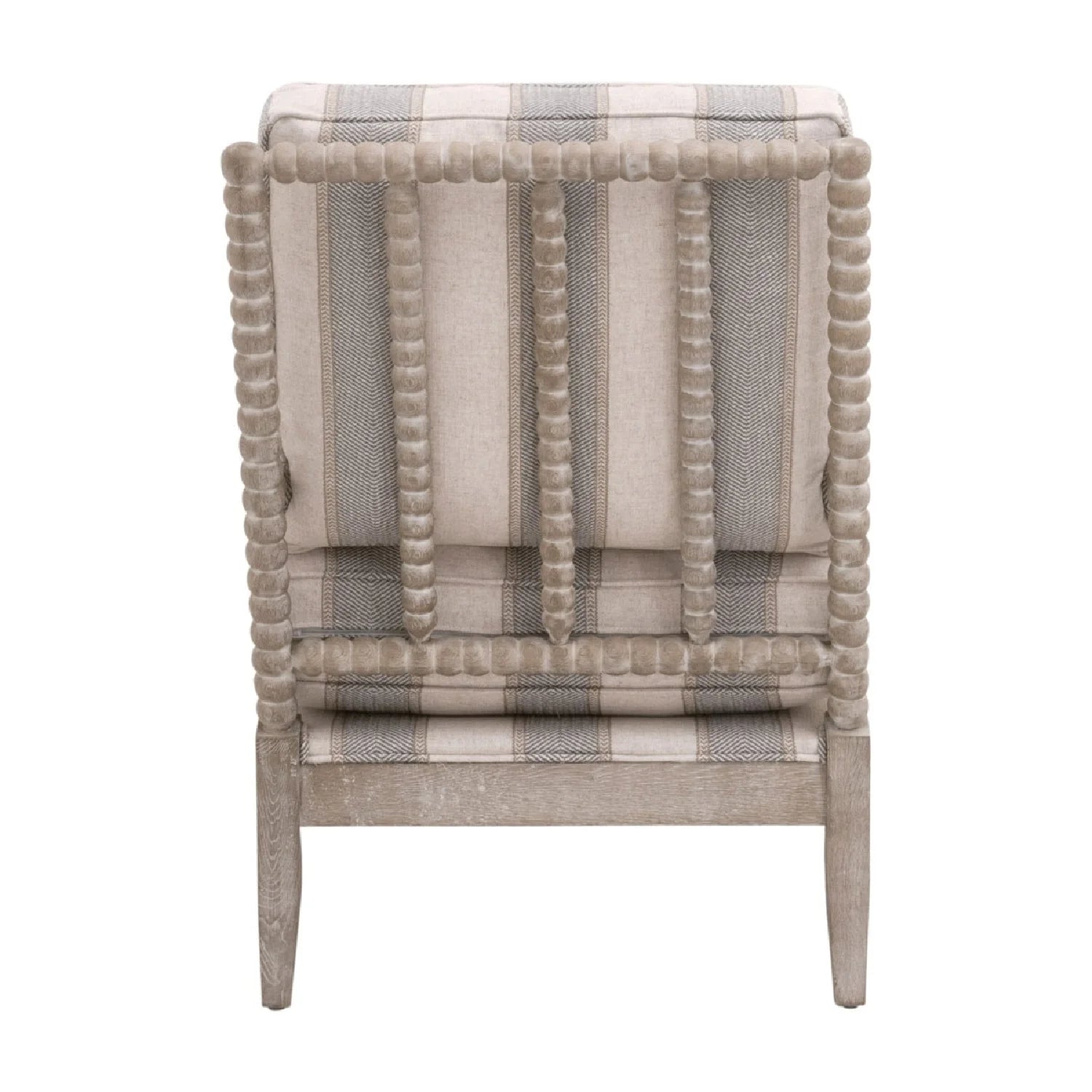 Luxury Gray Striped Fabric Accent Chair Modern Italian Style for Villa