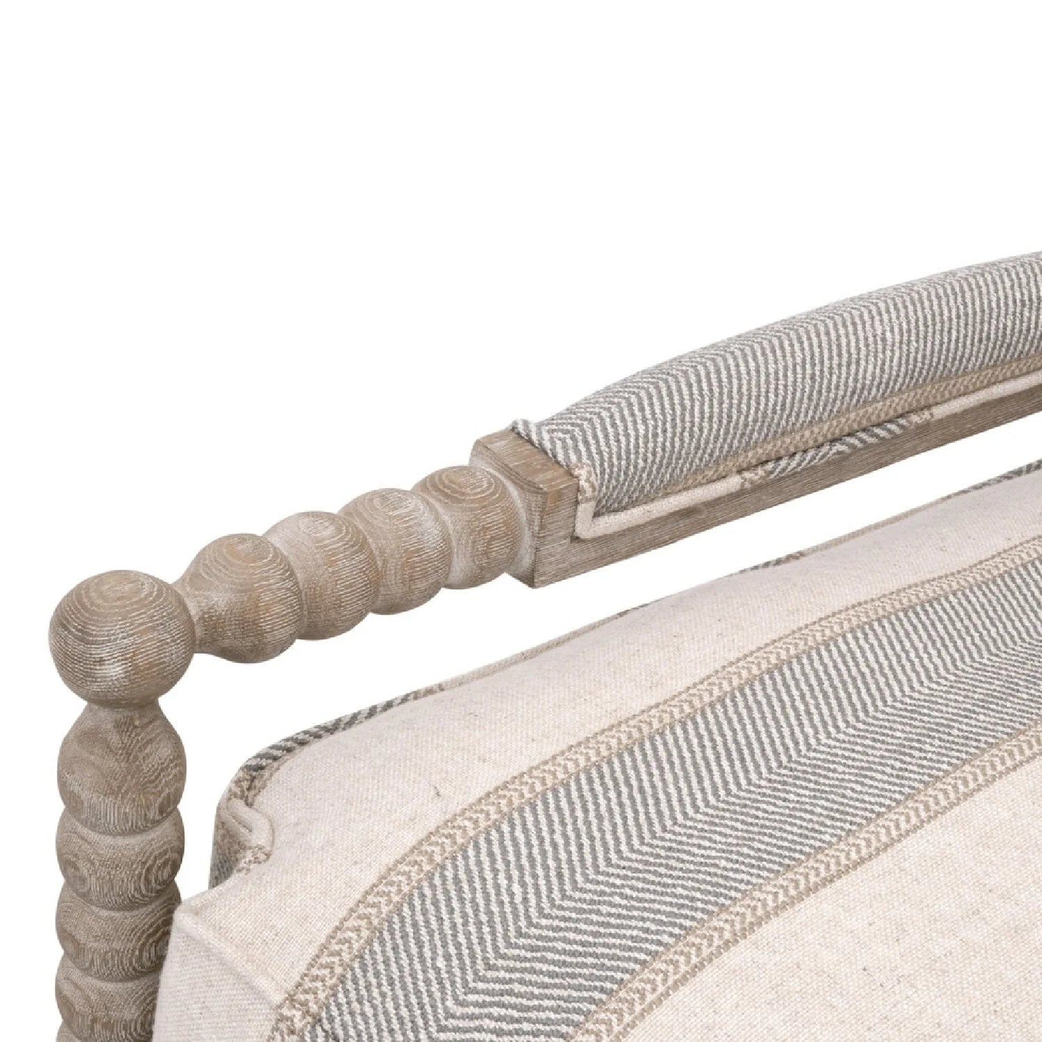 Luxury Gray Striped Fabric Accent Chair Modern Italian Style for Villa