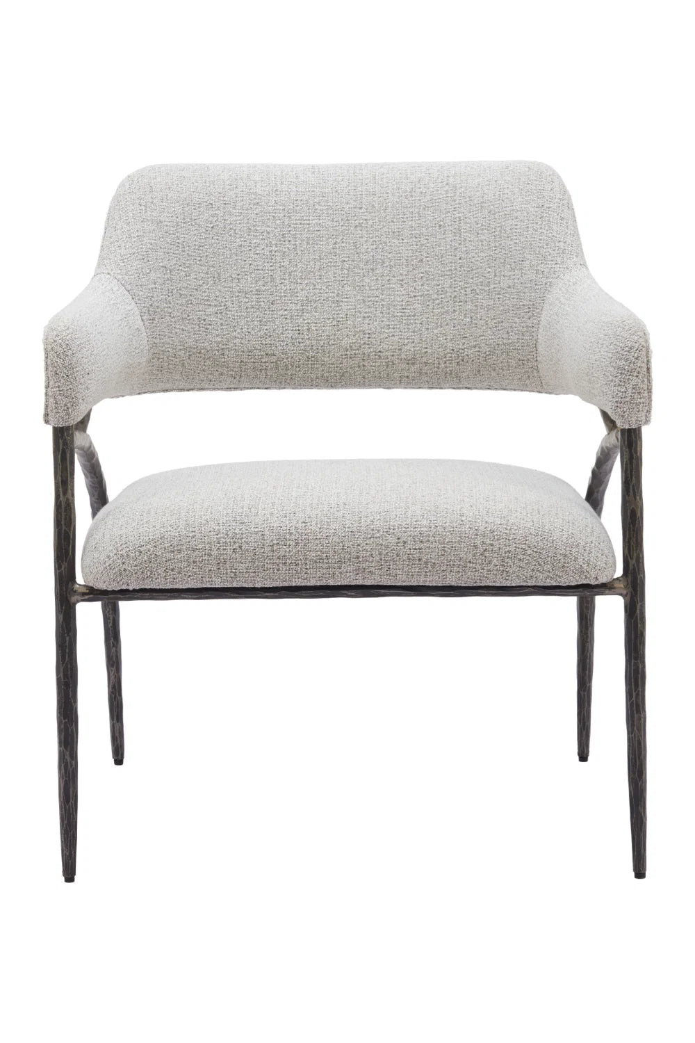 Luxury Gray Textured Fabric Accent Chair Modern Italian Style for Villa
