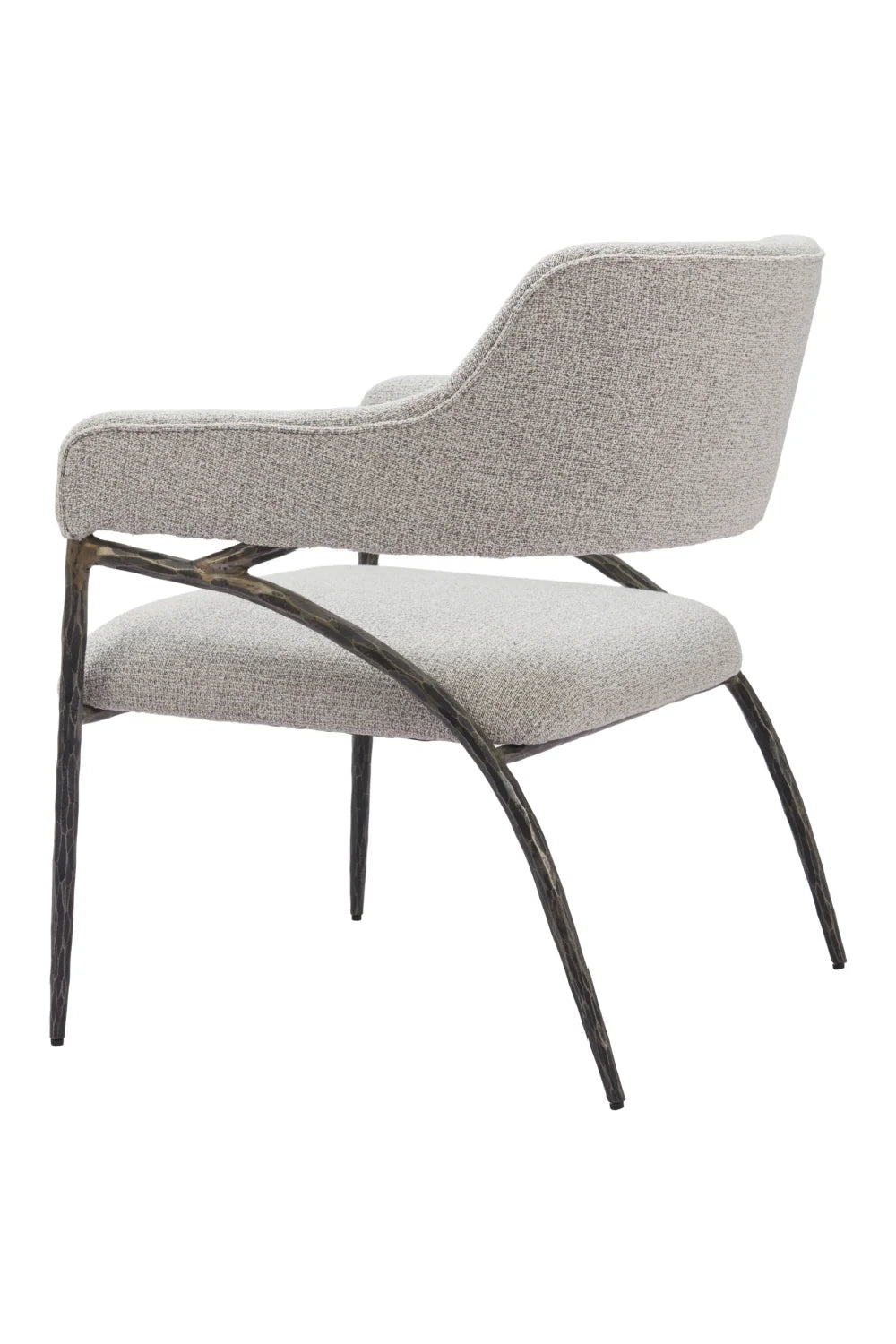 Luxury Gray Textured Fabric Accent Chair Modern Italian Style for Villa