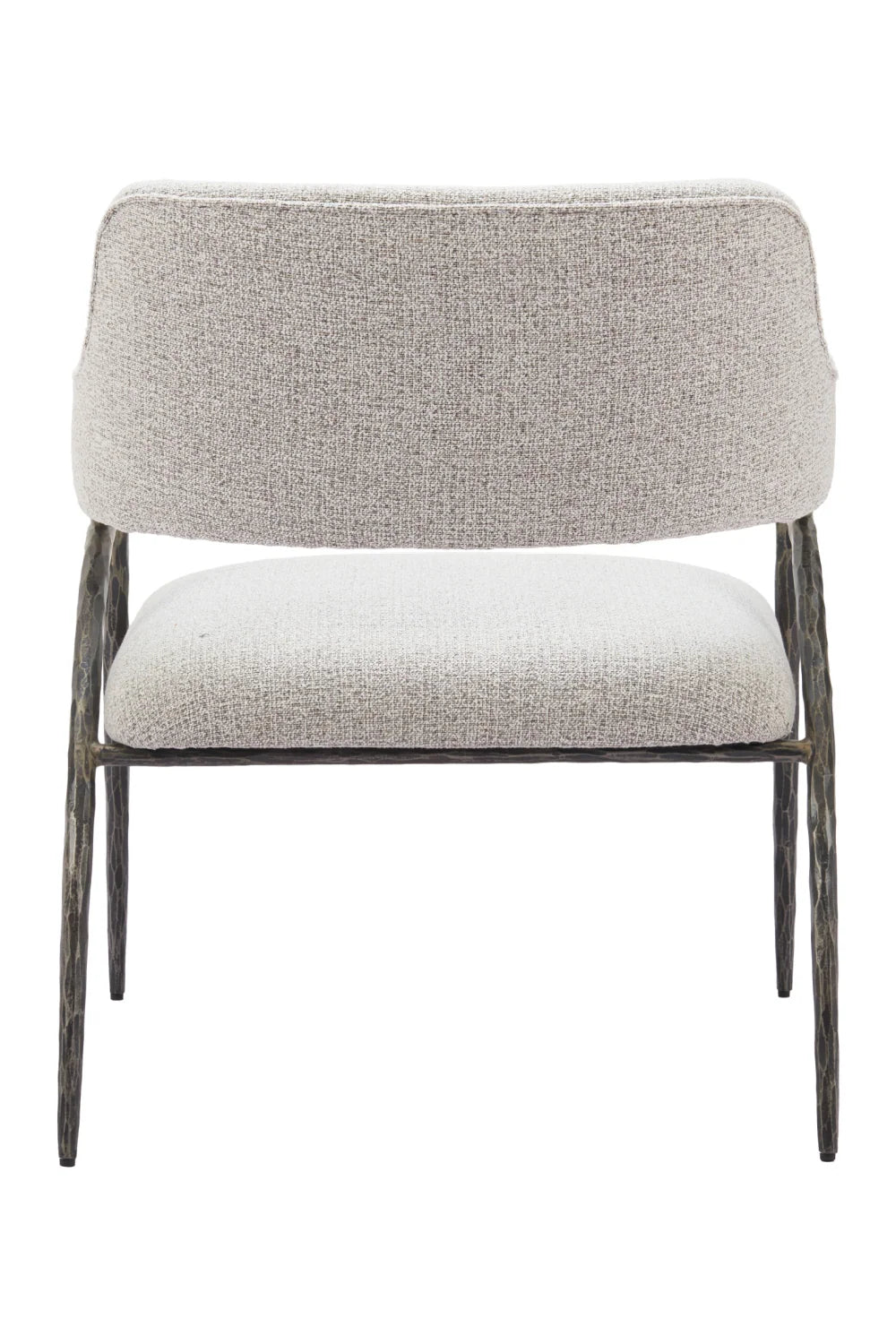 Luxury Gray Textured Fabric Accent Chair Modern Italian Style for Villa