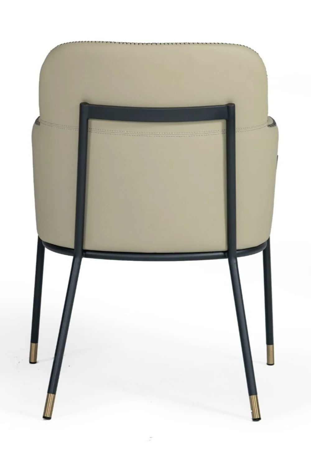 Luxury Gray Vegan Leather Dining Armchair European Style for Villa