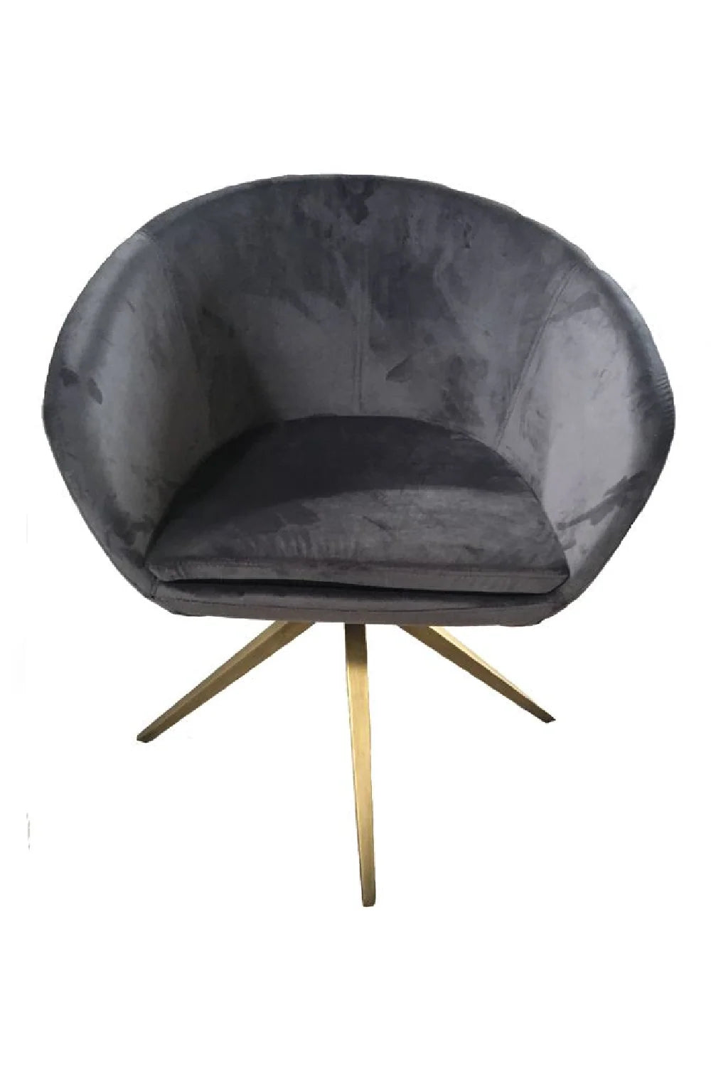 Luxury Gray Velvet Curved Modern Dining Chair European Style for Villa