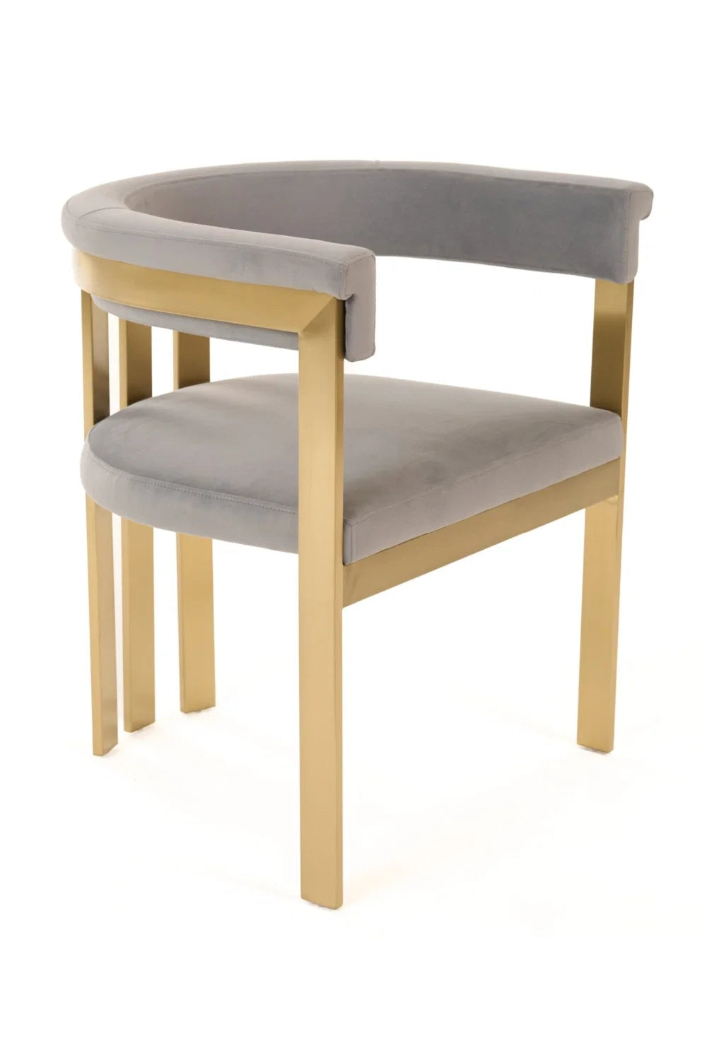Luxury Gray Velvet Dining Chairs European Style for Villa