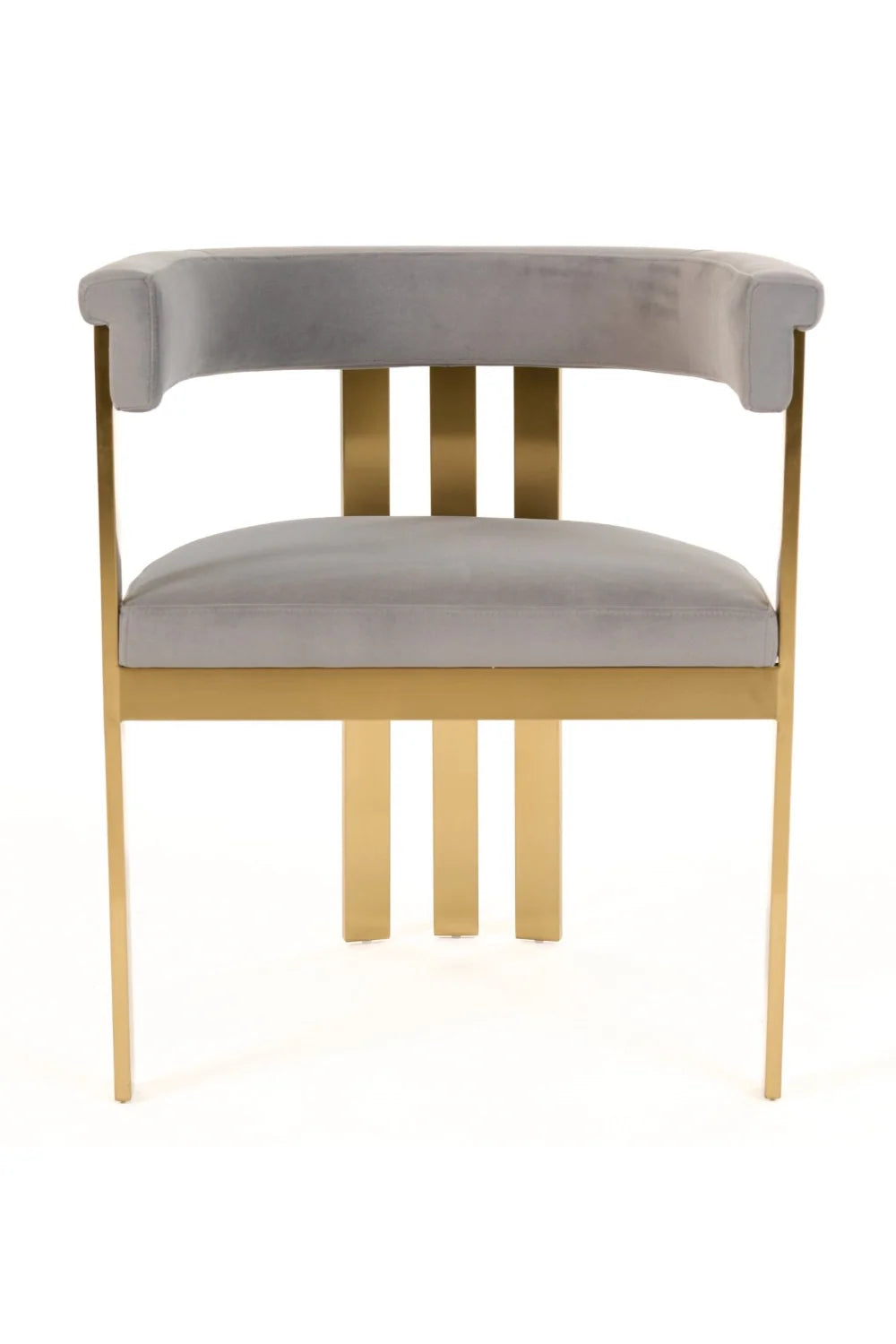Luxury Gray Velvet Dining Chairs European Style for Villa