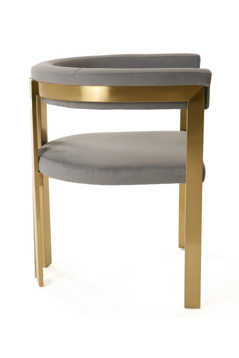 Luxury Gray Velvet Dining Chairs European Style for Villa