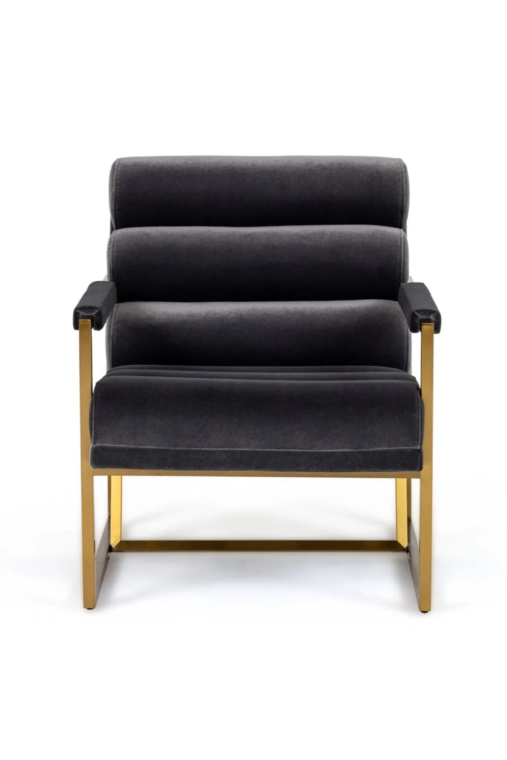 Luxury Gray Velvet Lounge Chair Modern Italian Style for Villa