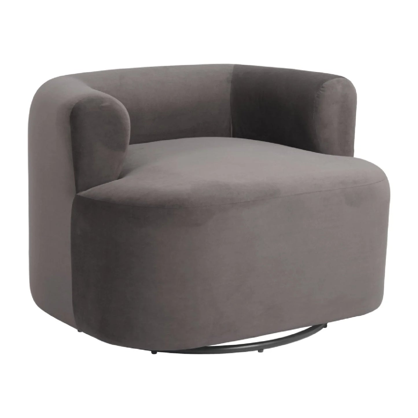 Luxury Gray Velvet Swivel Chair European Style for Villa