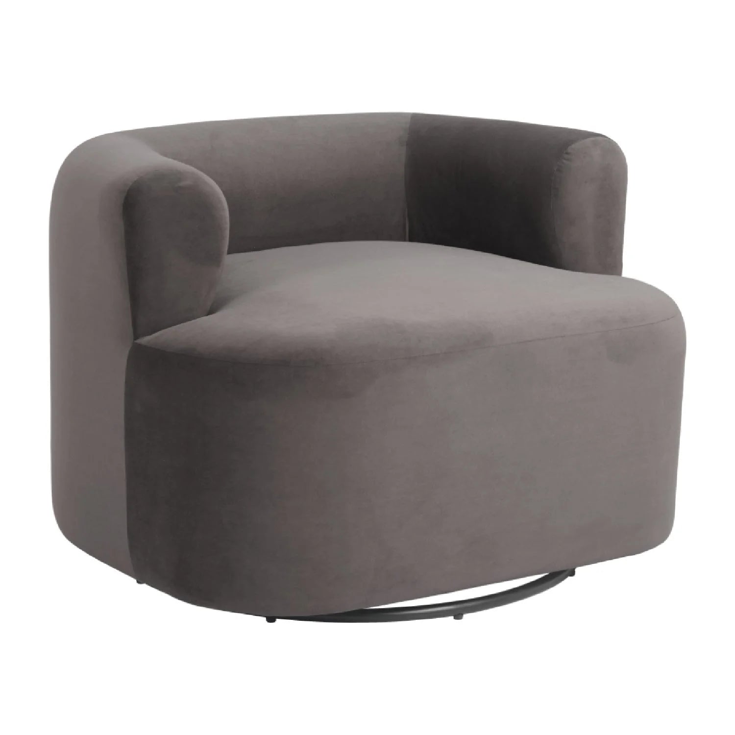 Luxury Gray Velvet Swivel Chair European Style for Villa