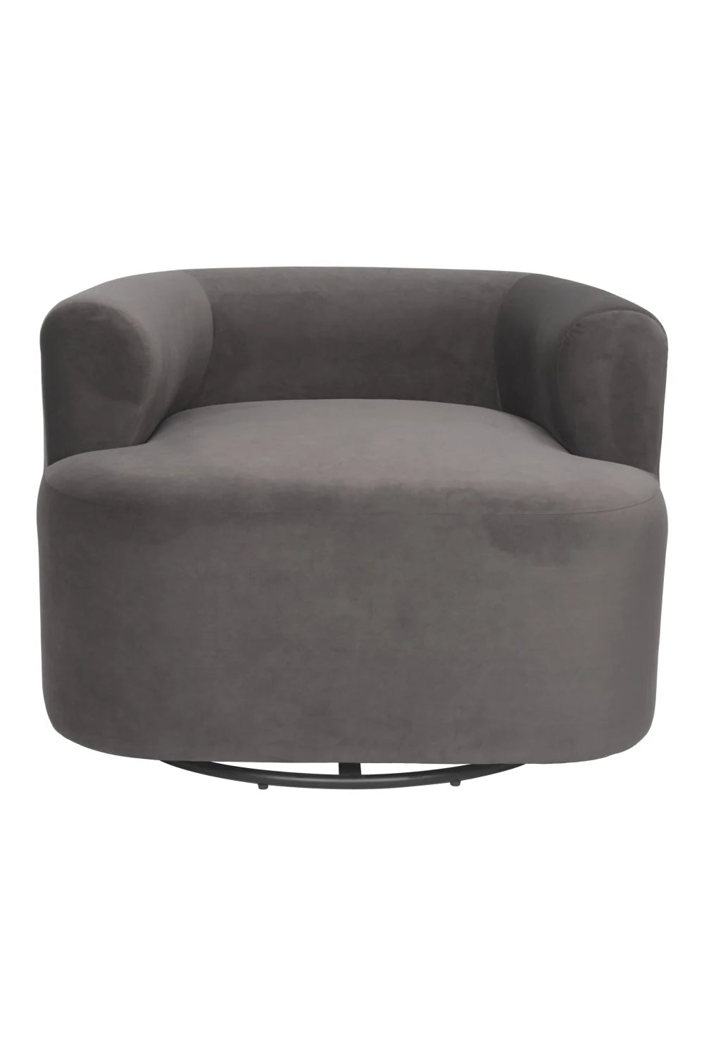 Luxury Gray Velvet Swivel Chair European Style for Villa