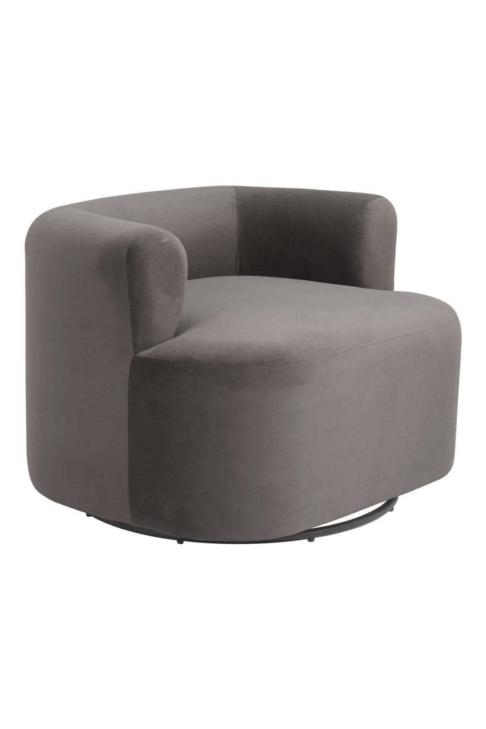 Luxury Gray Velvet Swivel Chair European Style for Villa