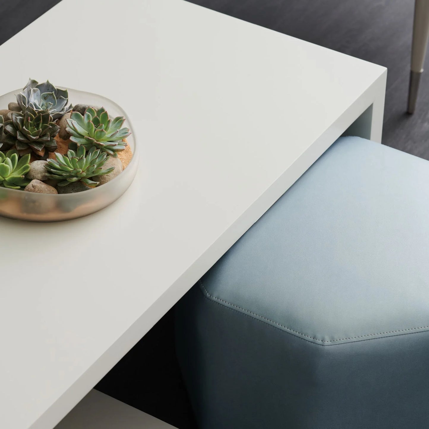 Luxury Gray Wood Coffee Table Modern Italian Style for Villa