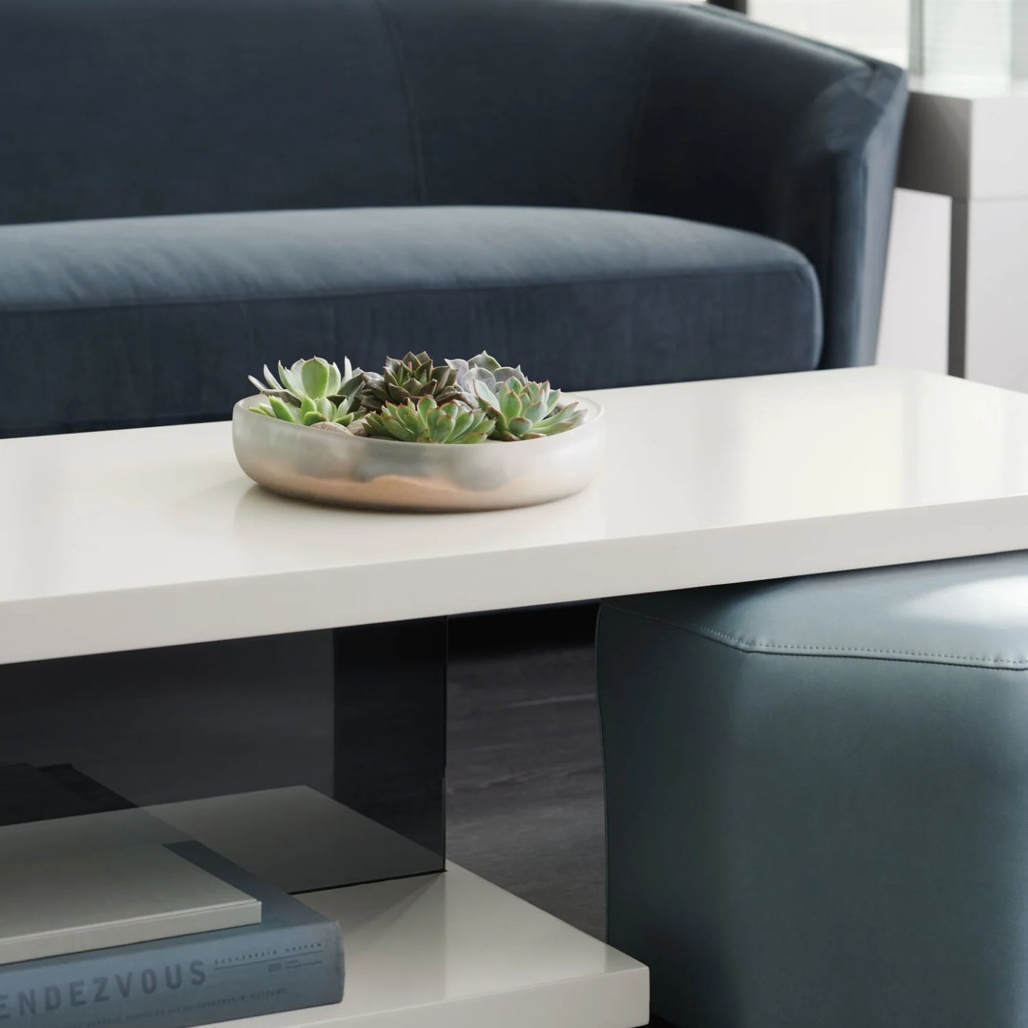 Luxury Gray Wood Coffee Table Modern Italian Style for Villa