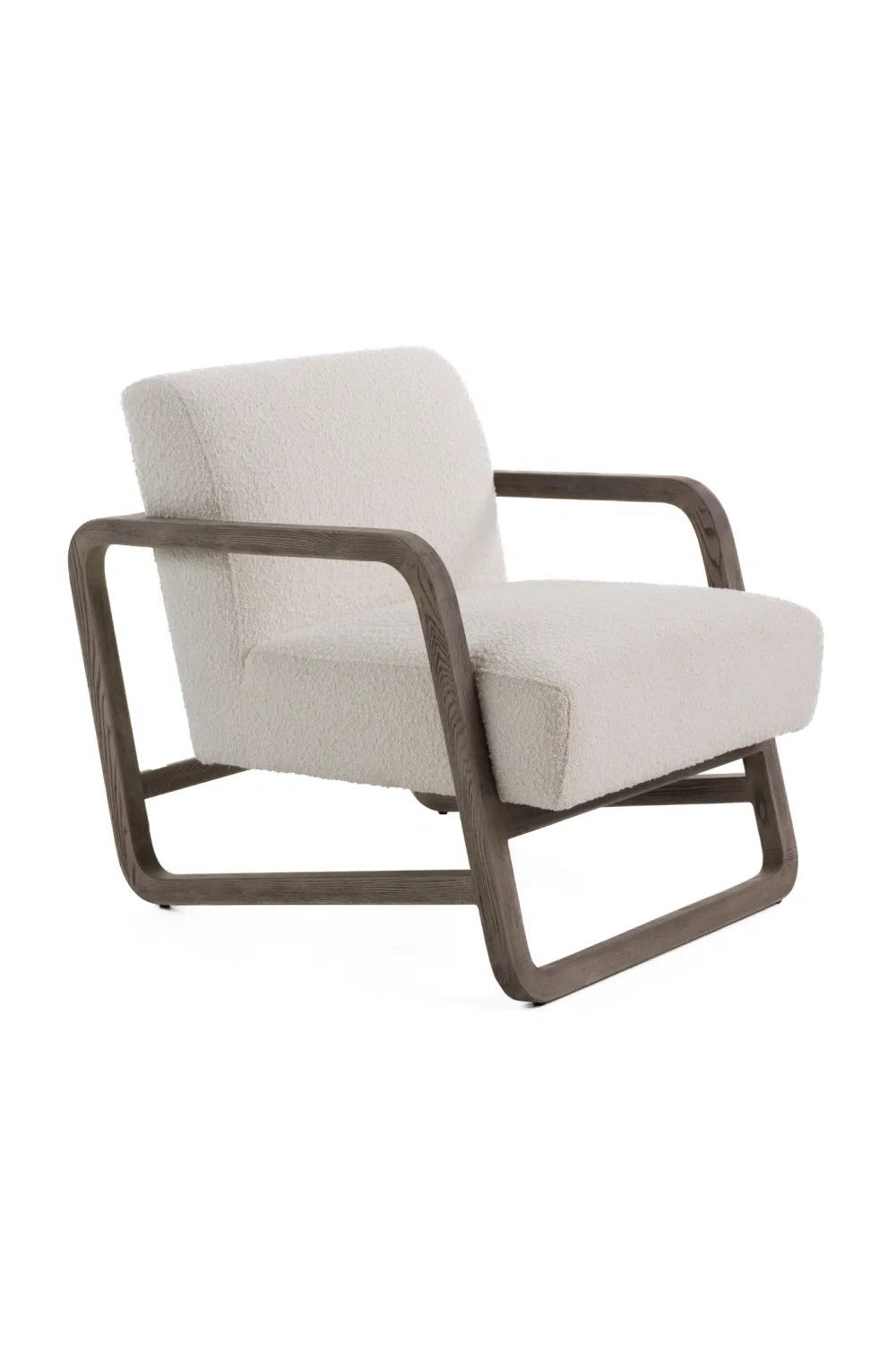 Luxury Gray Wood Framed Accent Chair Modern Italian Style for Villa