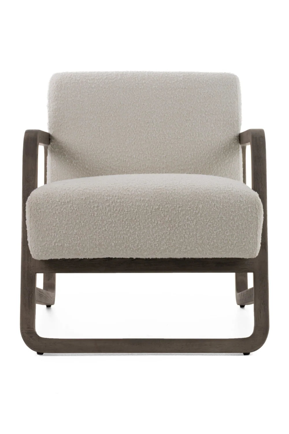 Luxury Gray Wood Framed Accent Chair Modern Italian Style for Villa