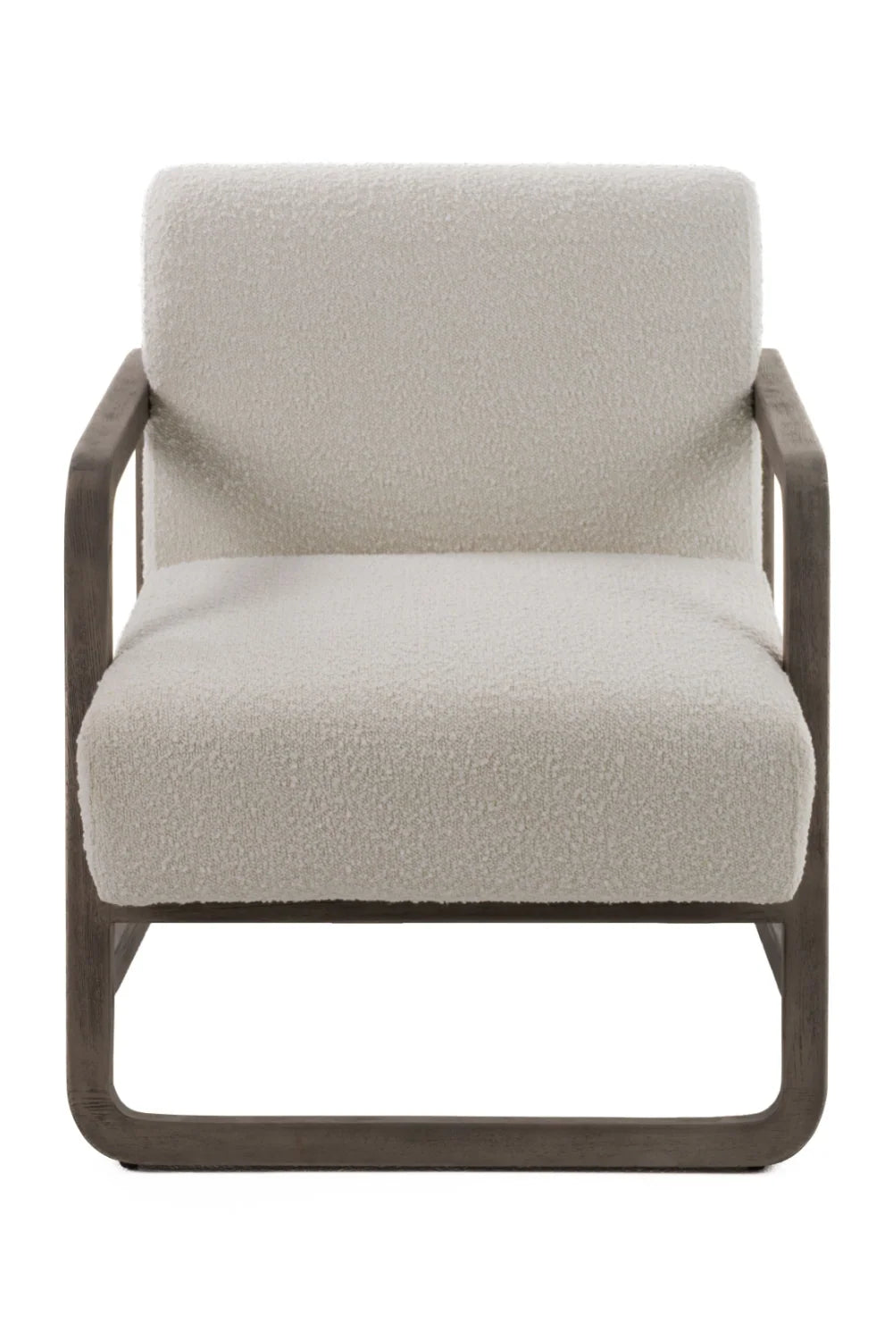 Luxury Gray Wood Framed Accent Chair Modern Italian Style for Villa
