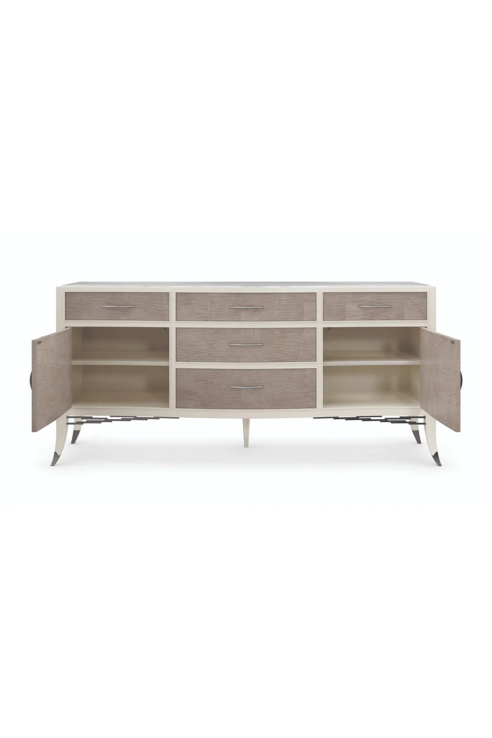 Luxury Gray Wood Sideboard European Style for Villa