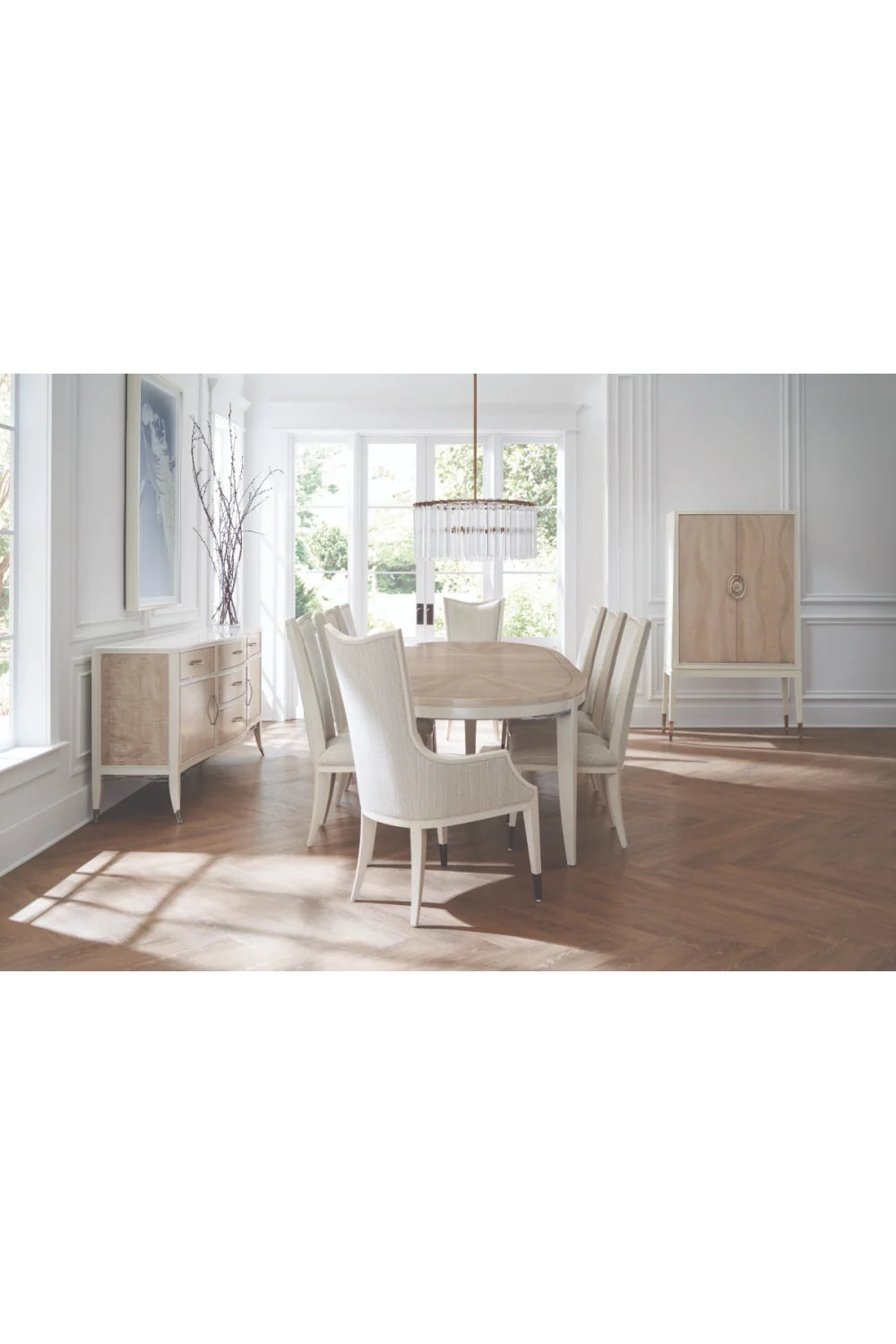 Luxury Gray Wood Sideboard European Style for Villa