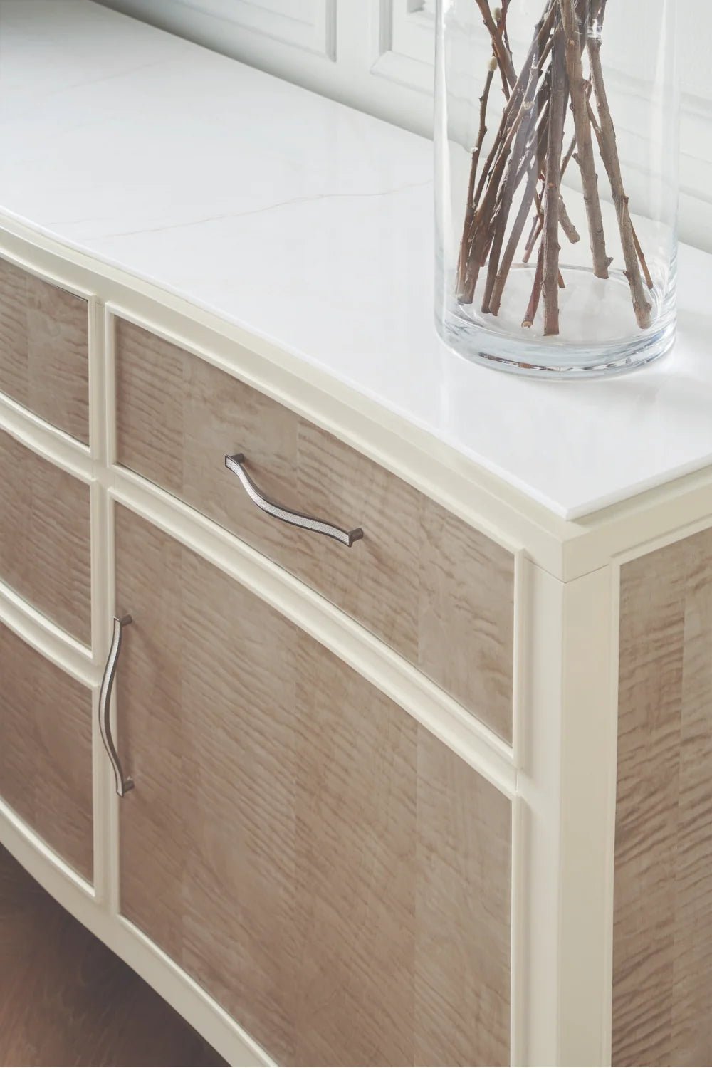 Luxury Gray Wood Sideboard European Style for Villa