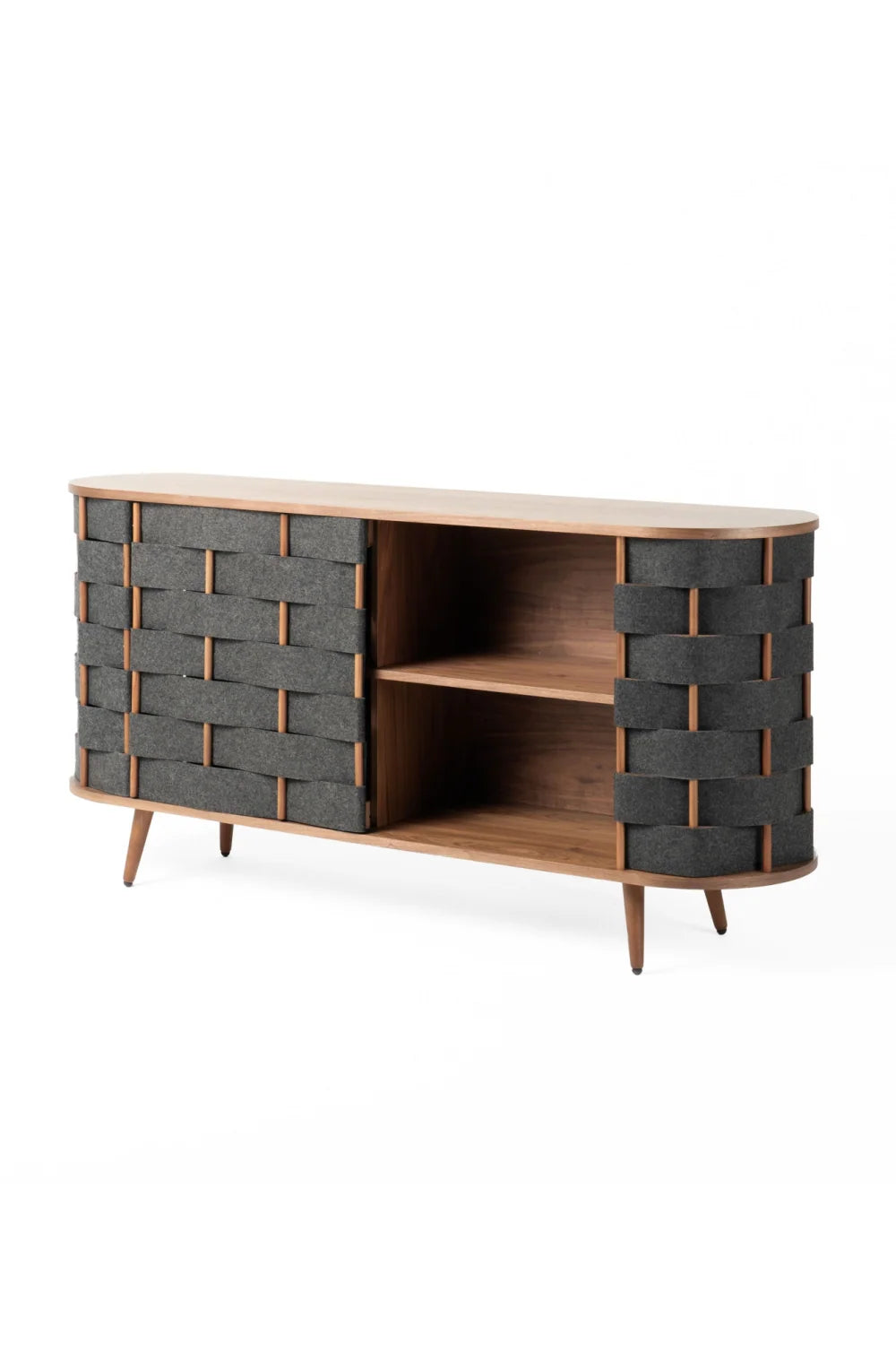 Luxury Gray Woven Fabric Sideboard European Style for Villa