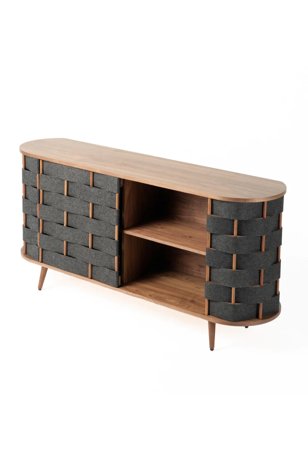 Luxury Gray Woven Fabric Sideboard European Style for Villa