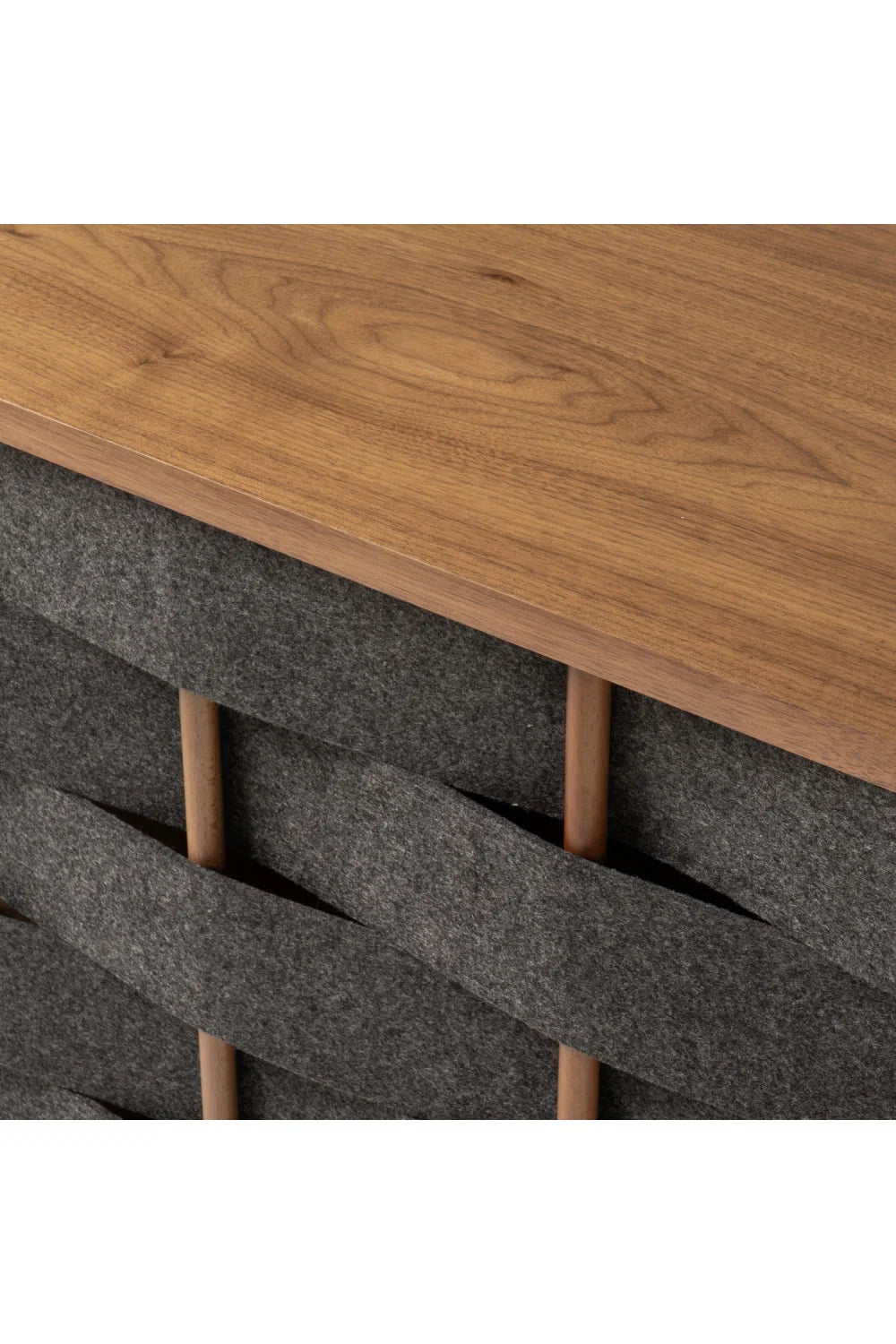 Luxury Gray Woven Fabric Sideboard European Style for Villa