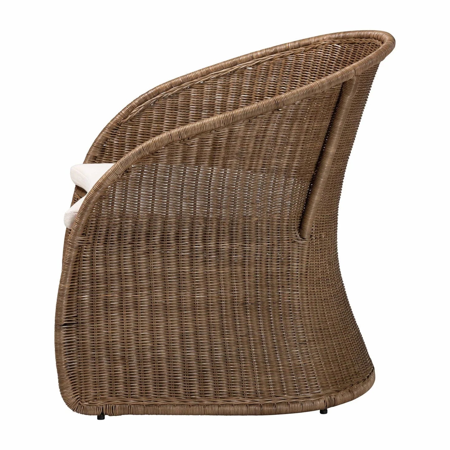 Luxury Graywashed Rattan Accent Chair Modern Italian Style for Villa