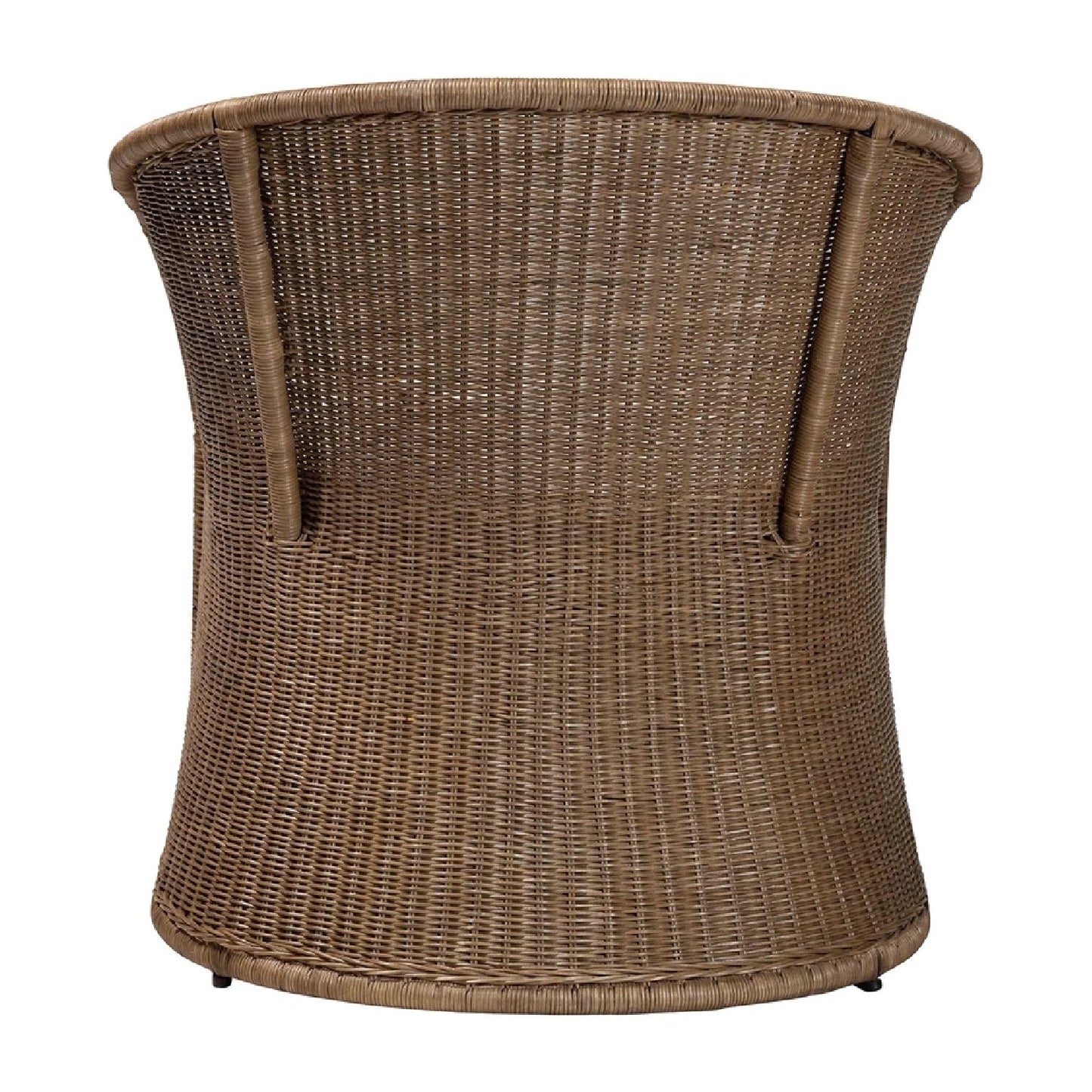 Luxury Graywashed Rattan Accent Chair Modern Italian Style for Villa