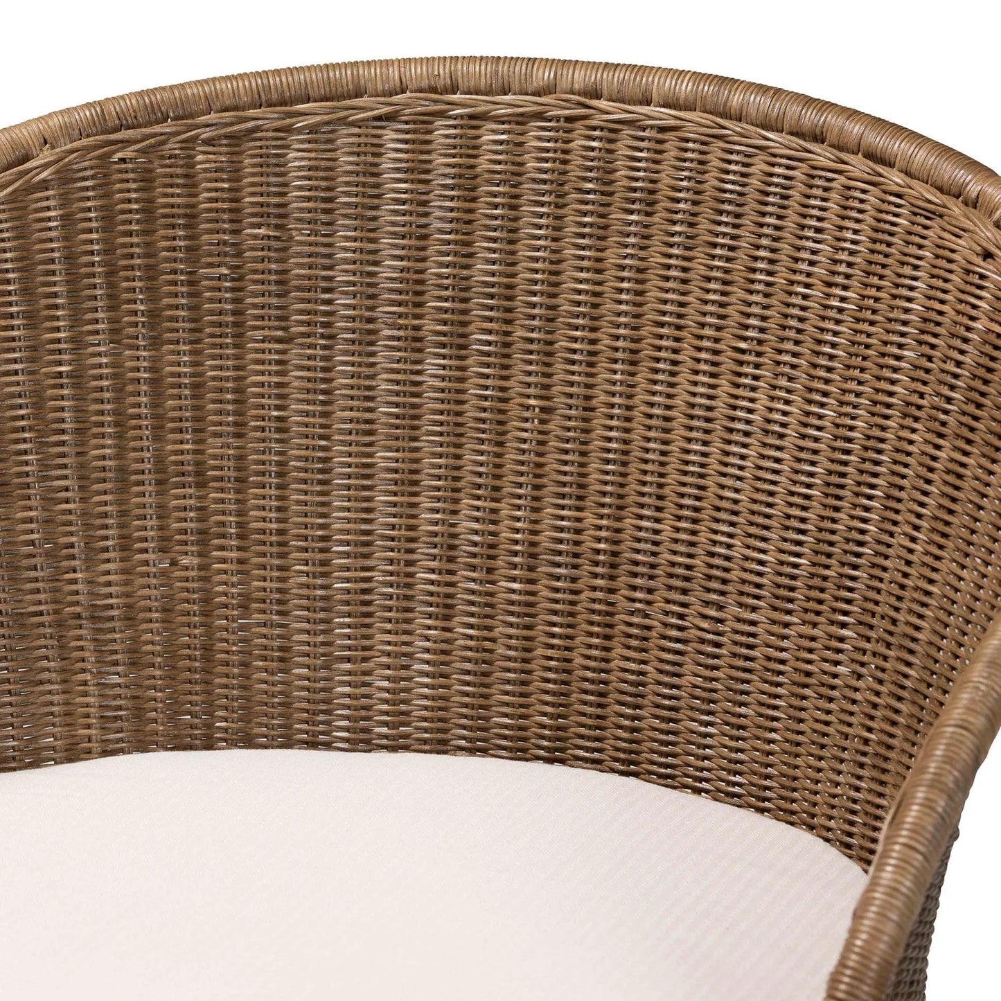 Luxury Graywashed Rattan Accent Chair Modern Italian Style for Villa