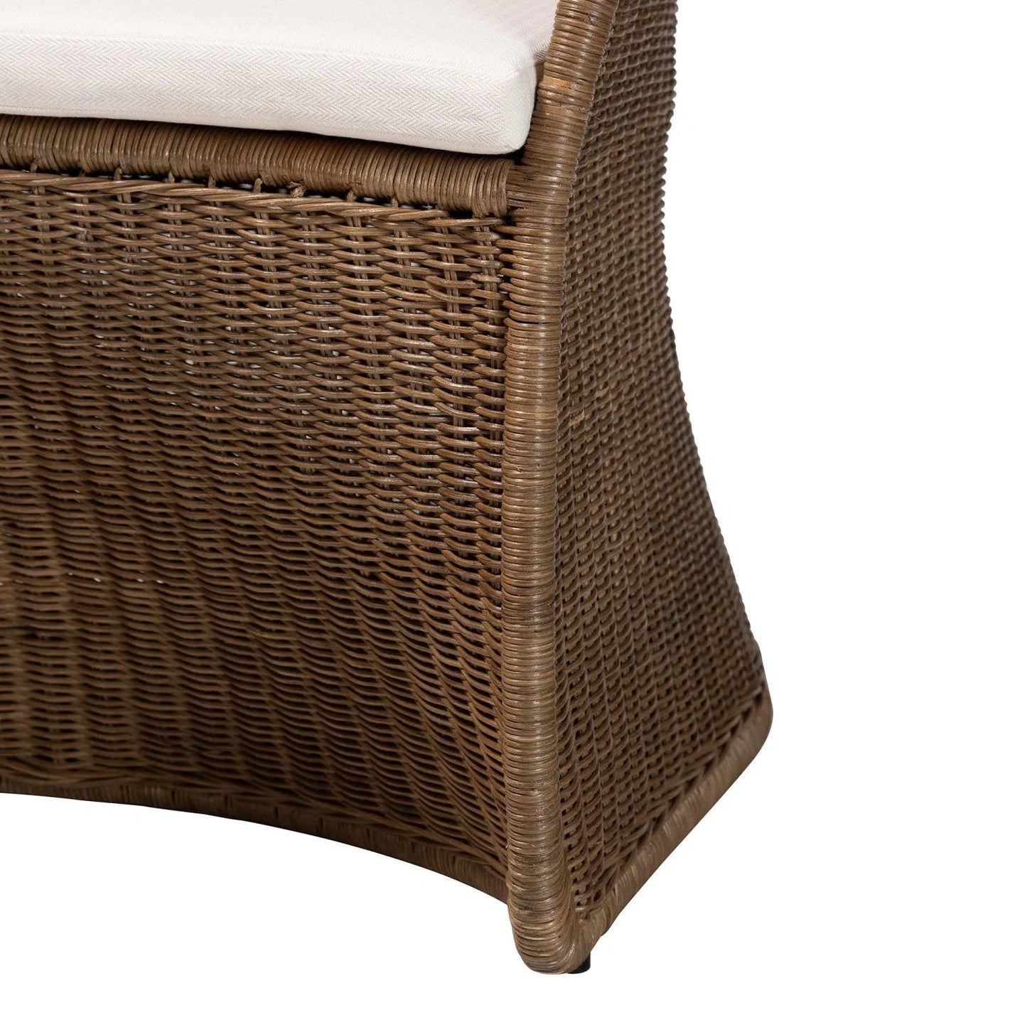 Luxury Graywashed Rattan Accent Chair Modern Italian Style for Villa