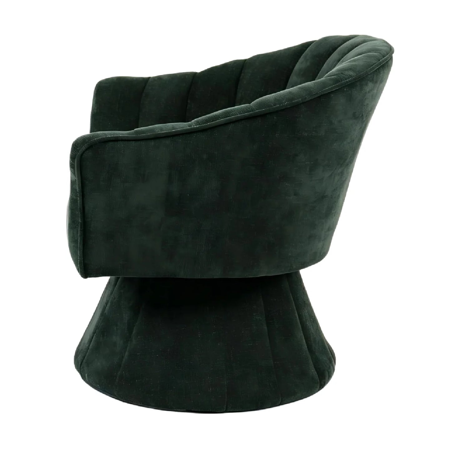 Luxury Green Channel Tufted Barrel Swivel Chair Modern Italian Style for Villa