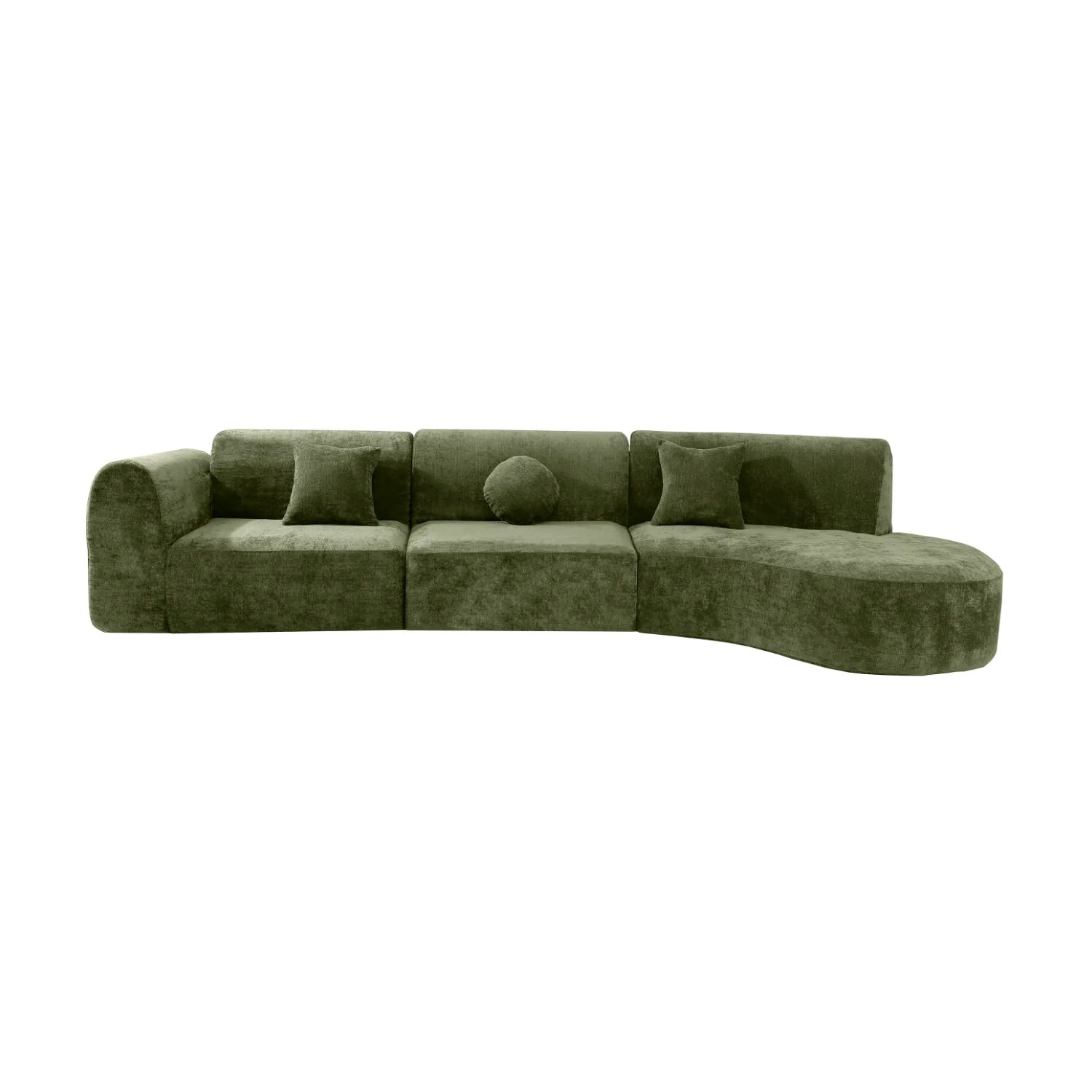Luxury Green Curved Sectional Sofa Modern Italian Style for Villa
