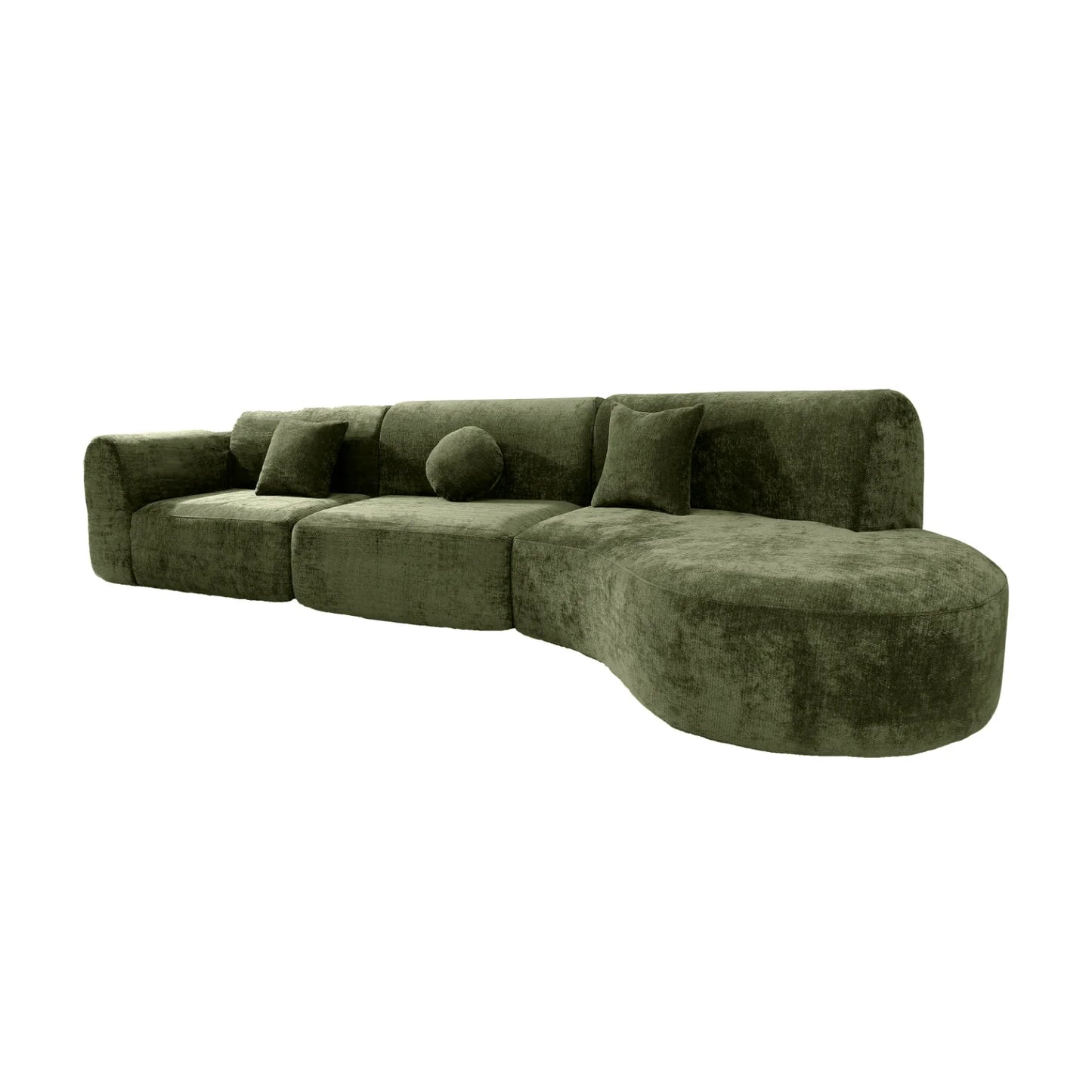 Luxury Green Curved Sectional Sofa Modern Italian Style for Villa