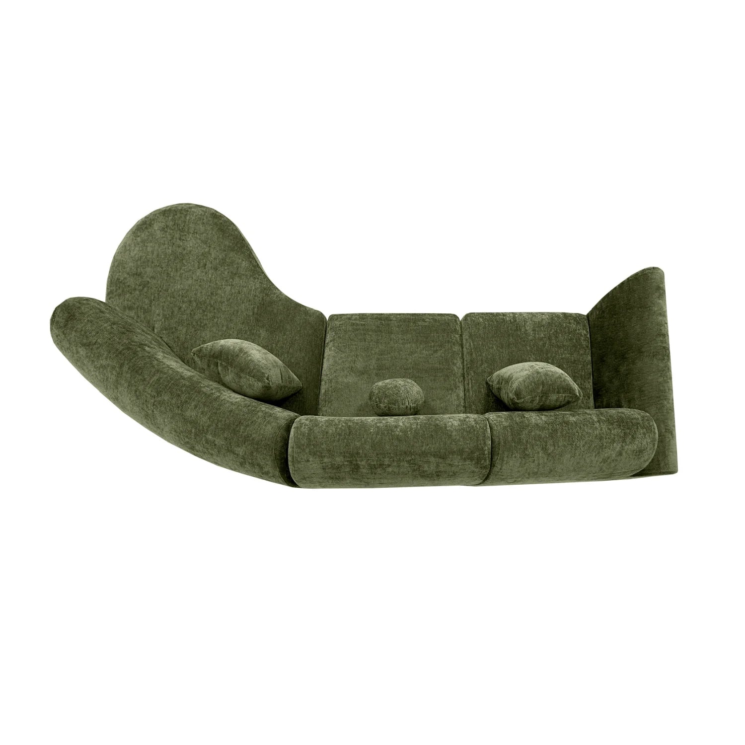 Luxury Green Curved Sectional Sofa Modern Italian Style for Villa