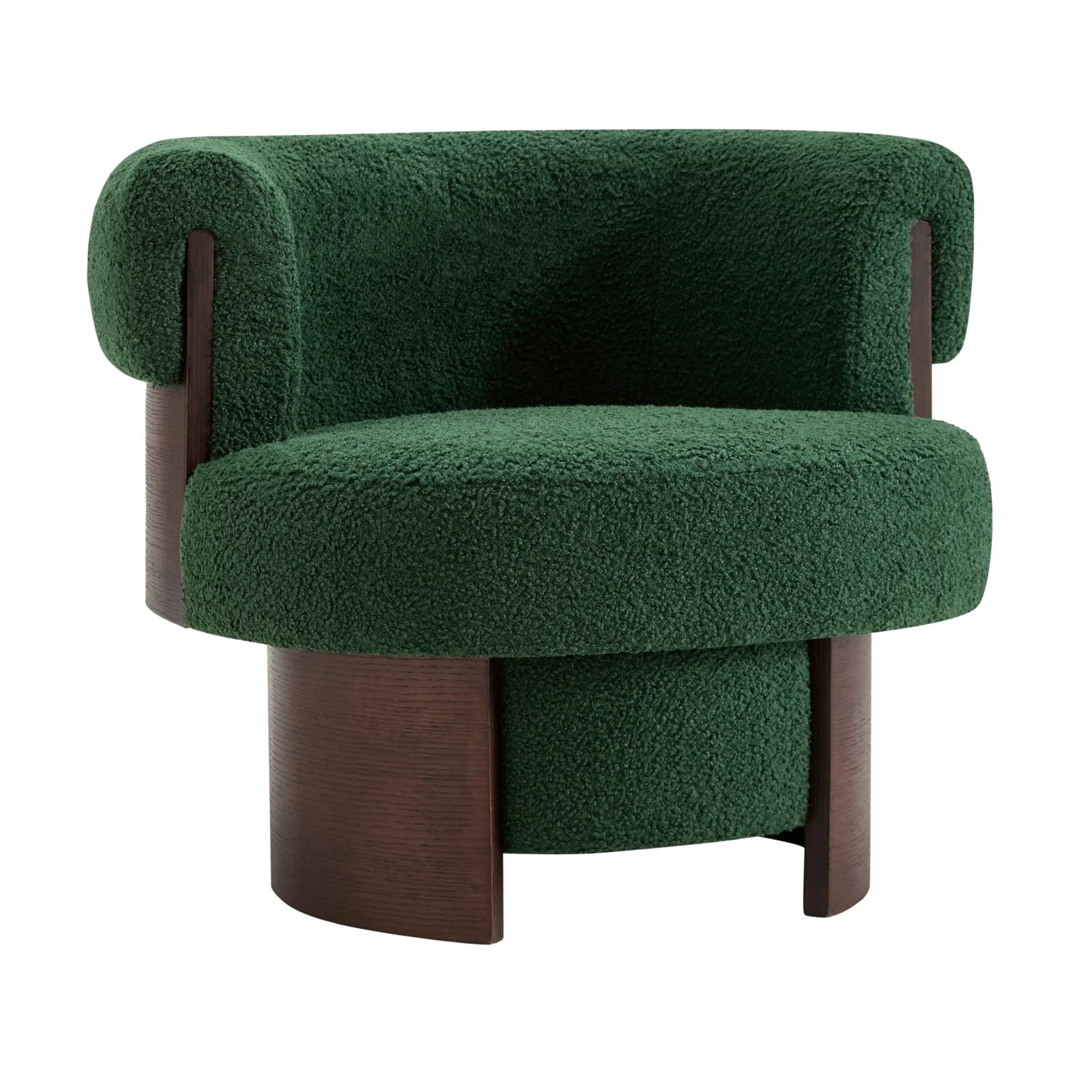Luxury Green Curved Swivel Lounge Chair Modern Italian Style for Villa