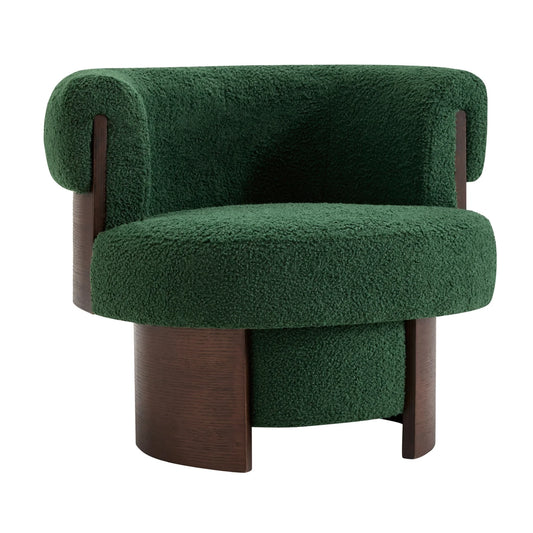Luxury Green Curved Swivel Lounge Chair Modern Italian Style for Villa