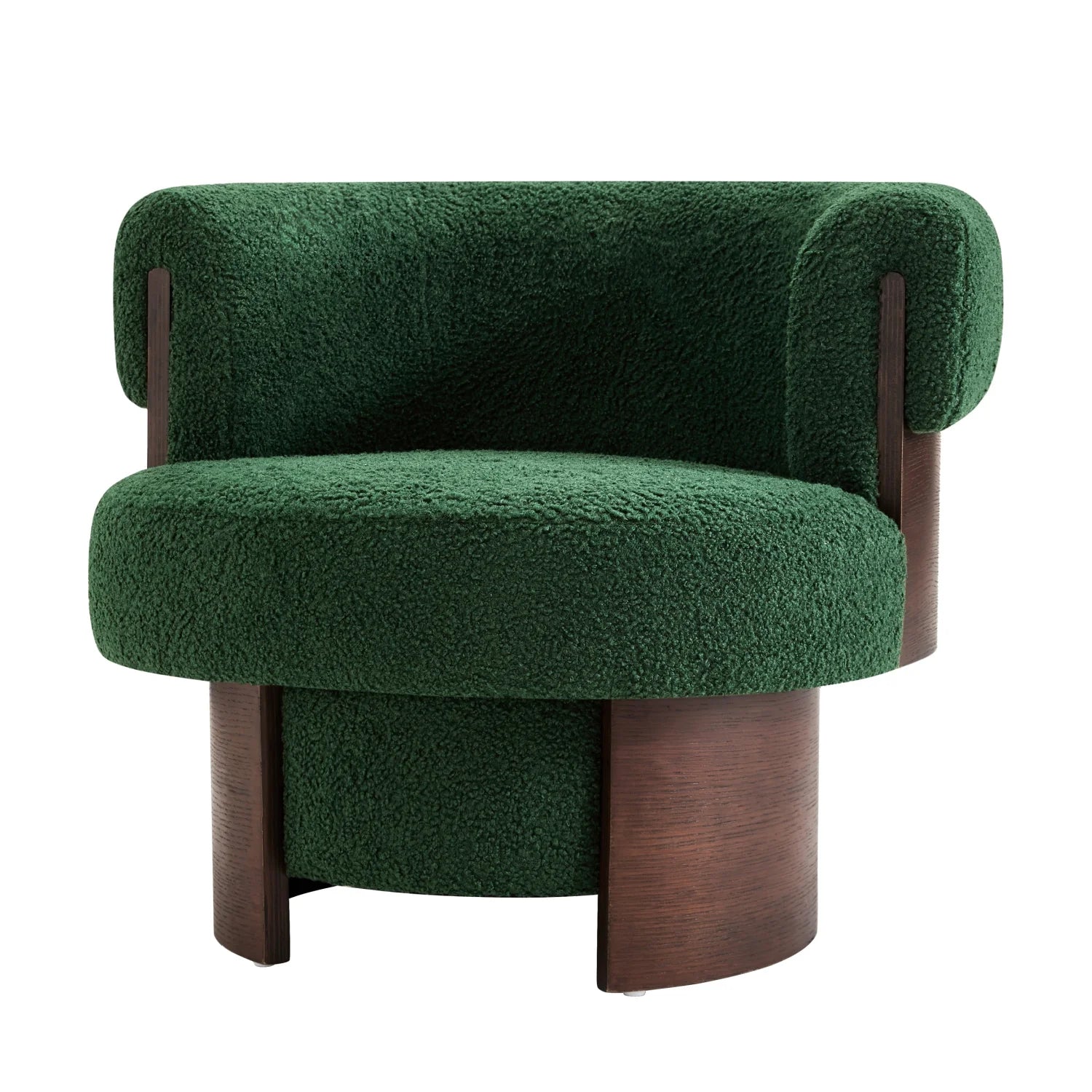 Luxury Green Curved Swivel Lounge Chair Modern Italian Style for Villa
