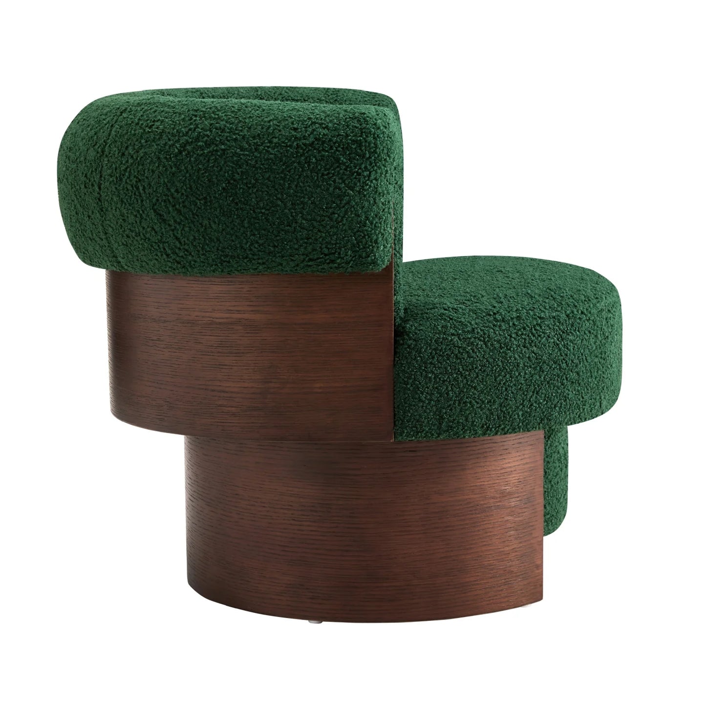 Luxury Green Curved Swivel Lounge Chair Modern Italian Style for Villa