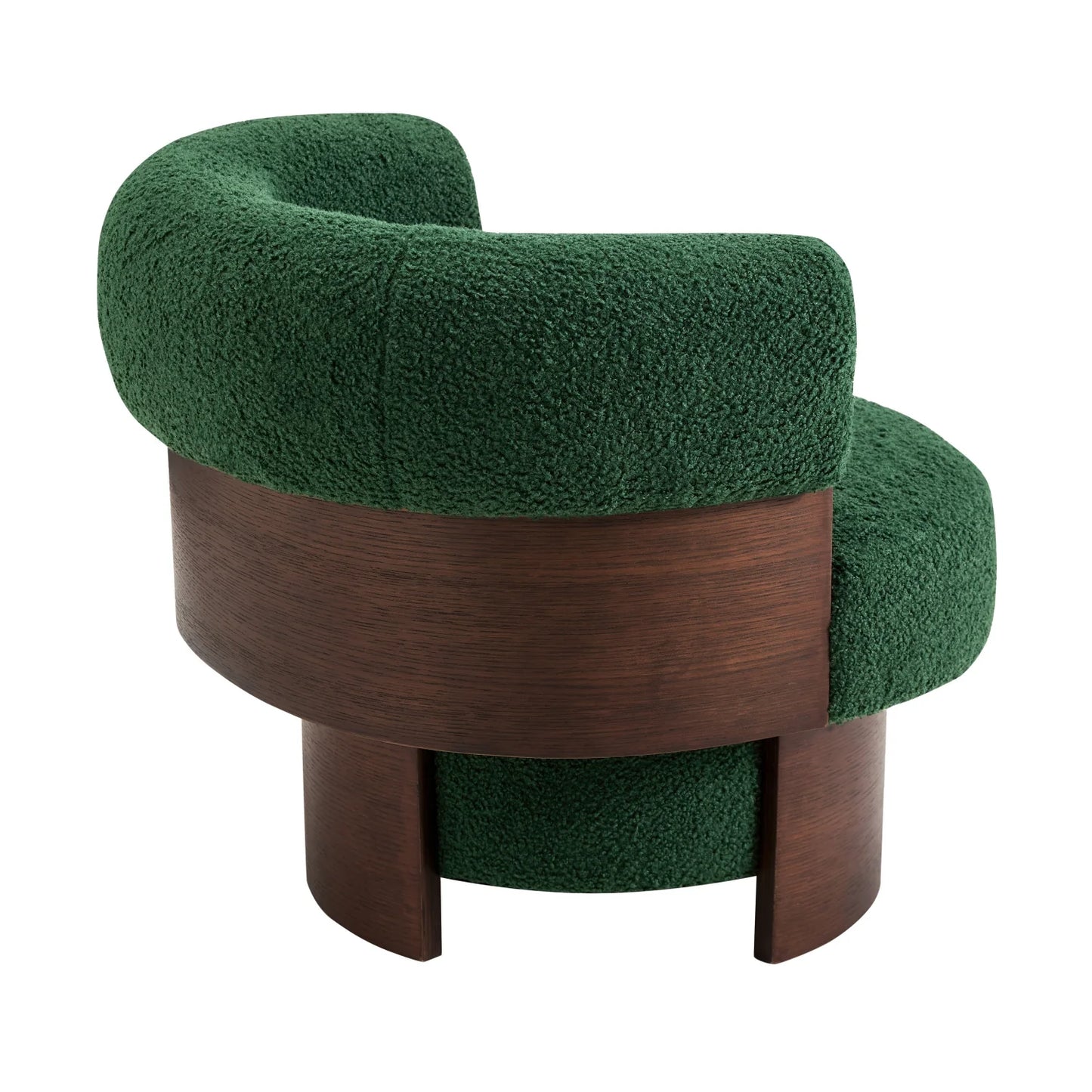 Luxury Green Curved Swivel Lounge Chair Modern Italian Style for Villa
