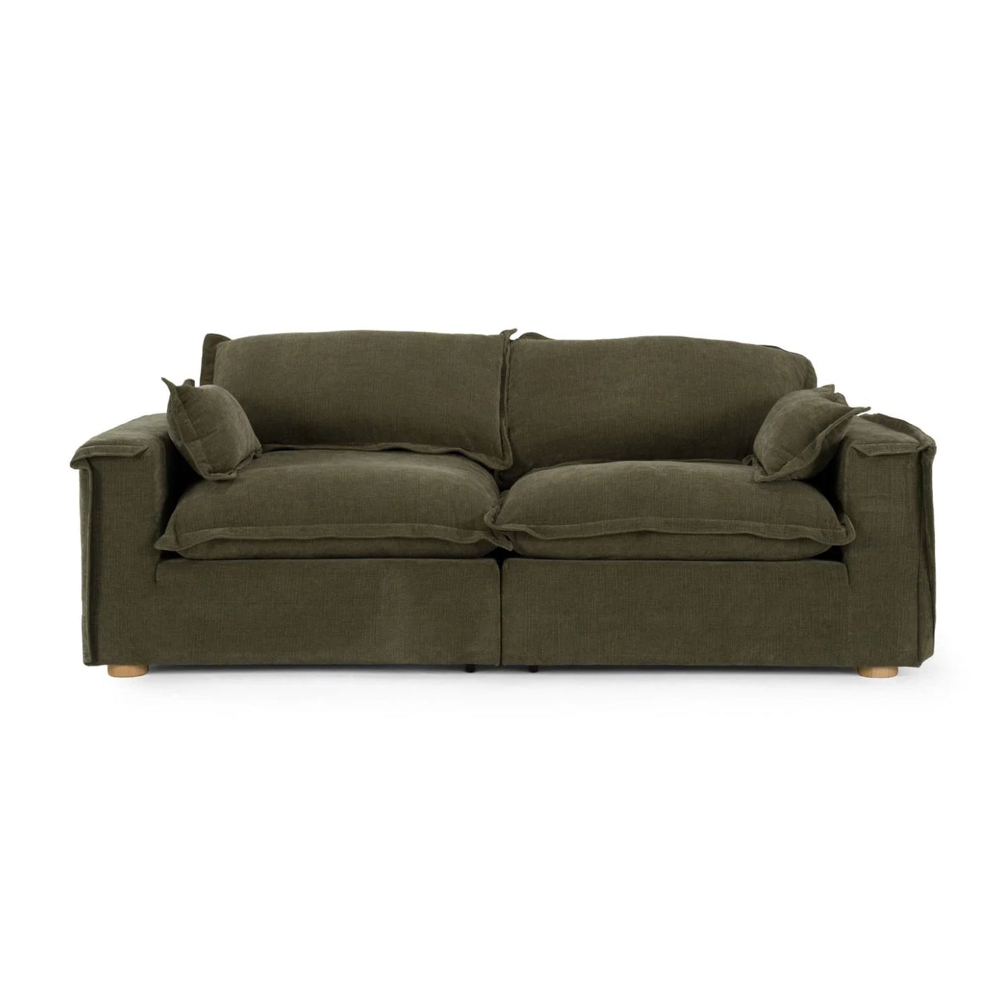 Luxury Green Fabric 3-Seater Sofa Modern Italian Style for Villa