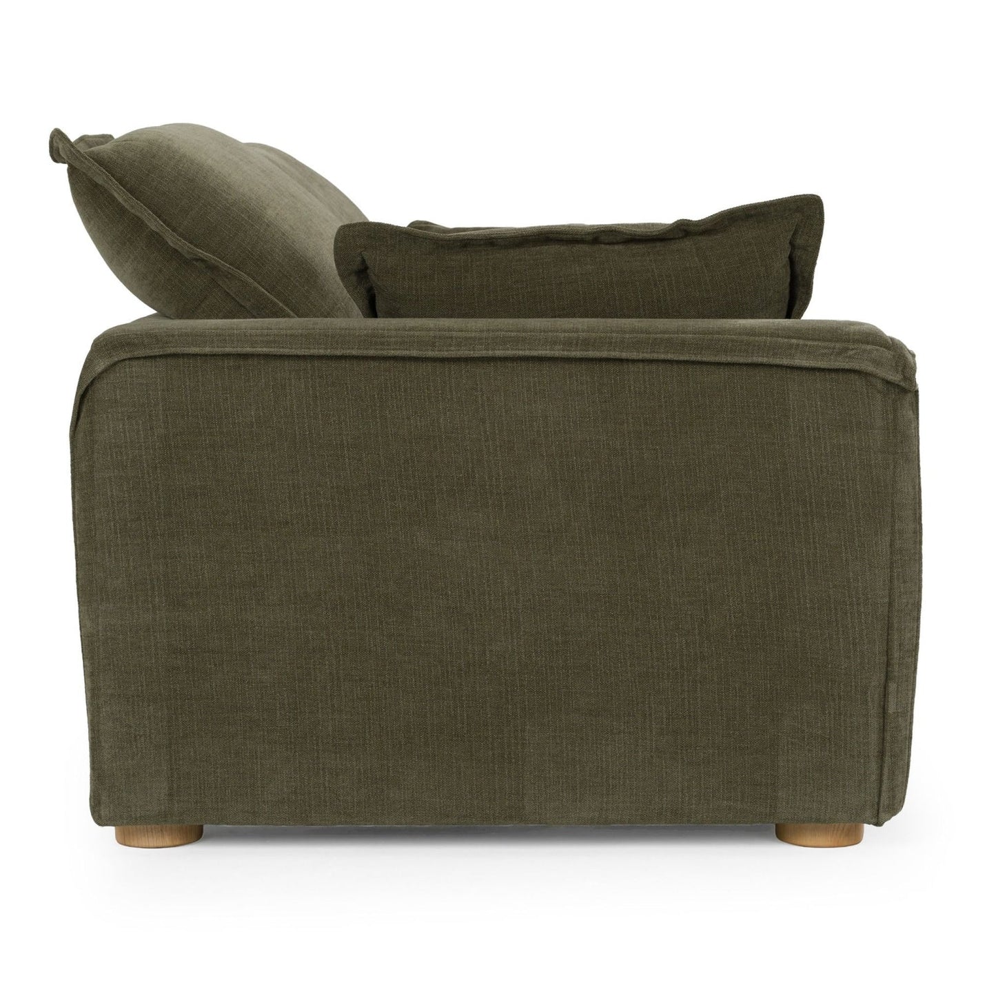 Luxury Green Fabric 3-Seater Sofa Modern Italian Style for Villa