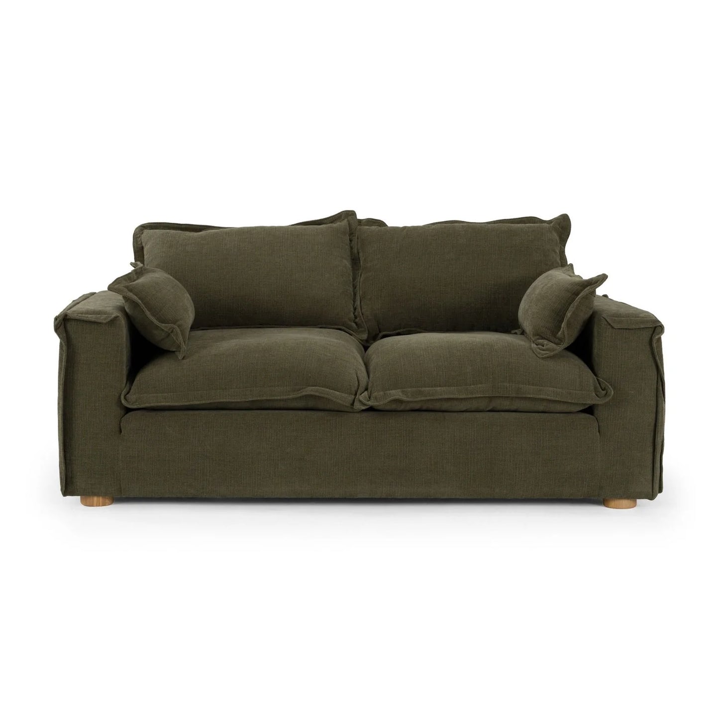 Luxury Green Fabric Loveseat Modern Italian Style for Villa