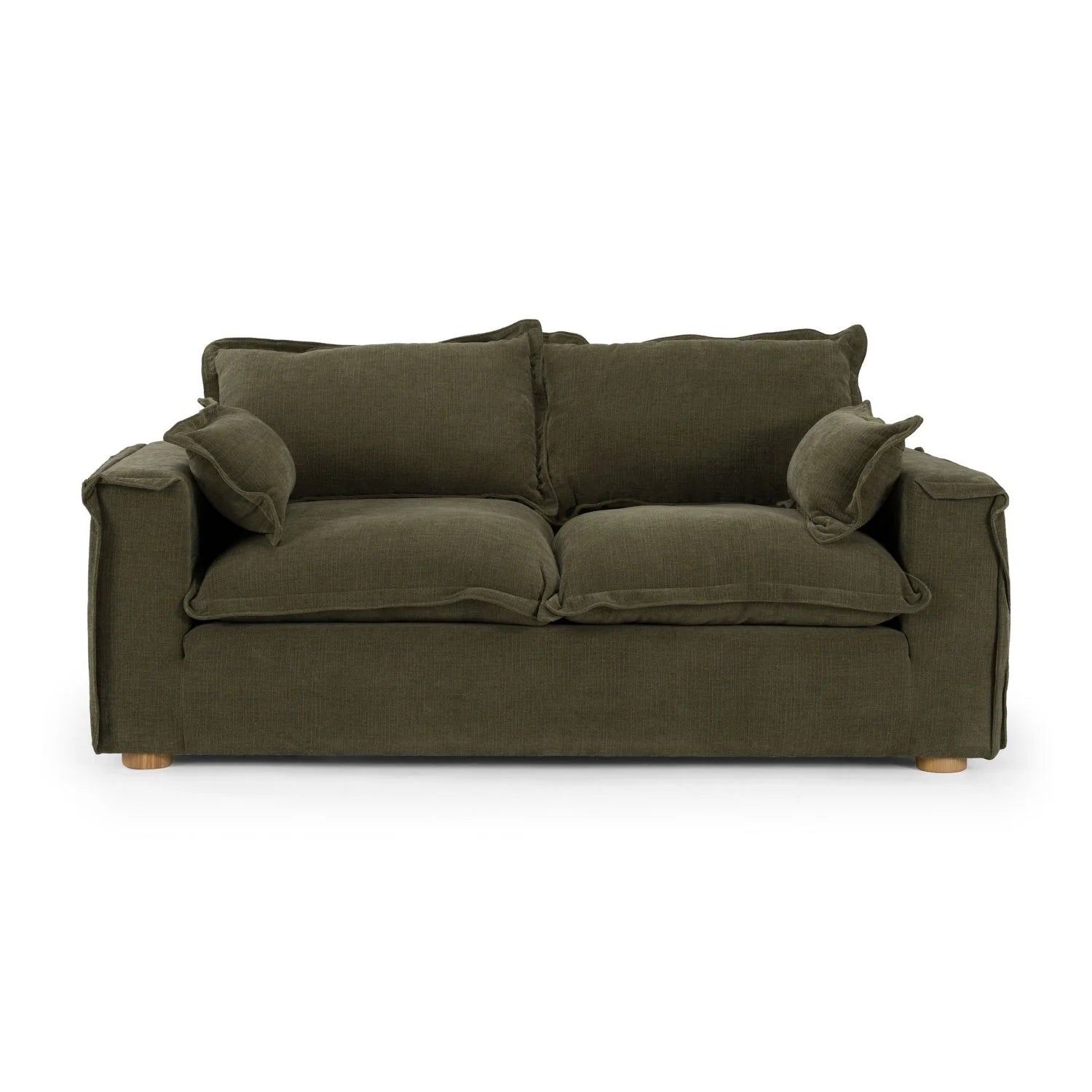 Luxury Green Fabric Loveseat Modern Italian Style for Villa