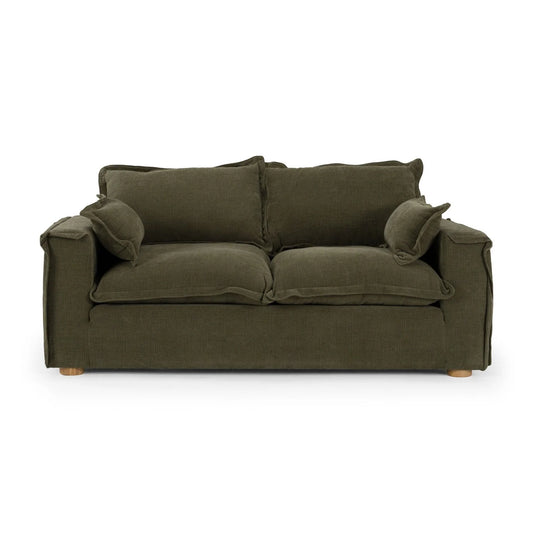 Luxury Green Fabric Loveseat Modern Italian Style for Villa