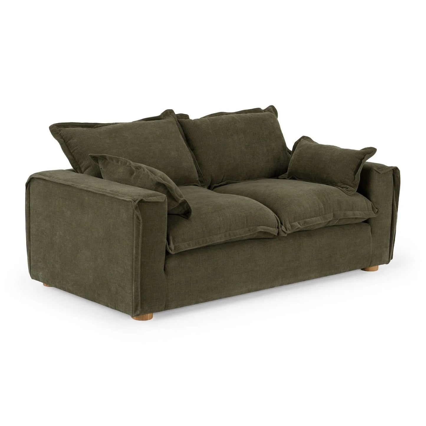 Luxury Green Fabric Loveseat Modern Italian Style for Villa
