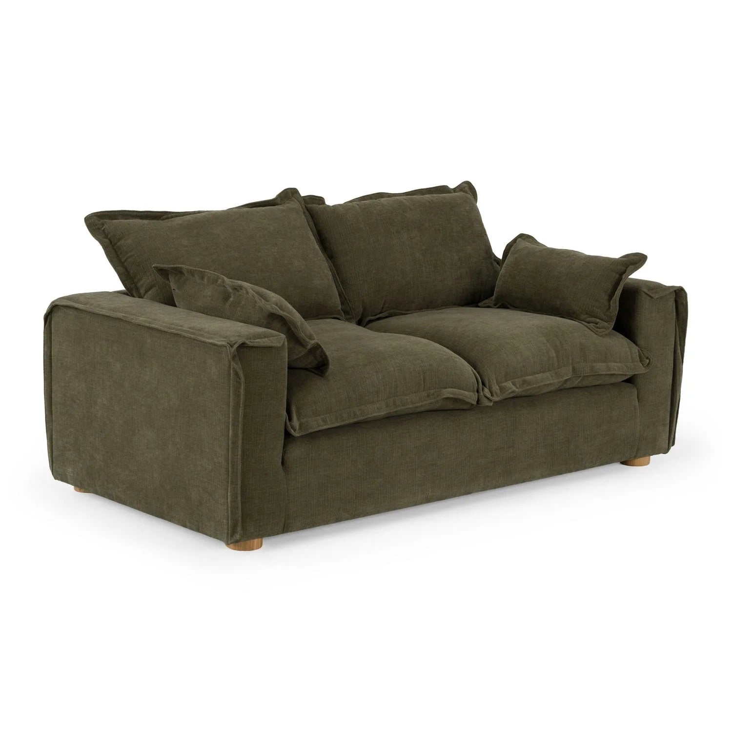 Luxury Green Fabric Loveseat Modern Italian Style for Villa