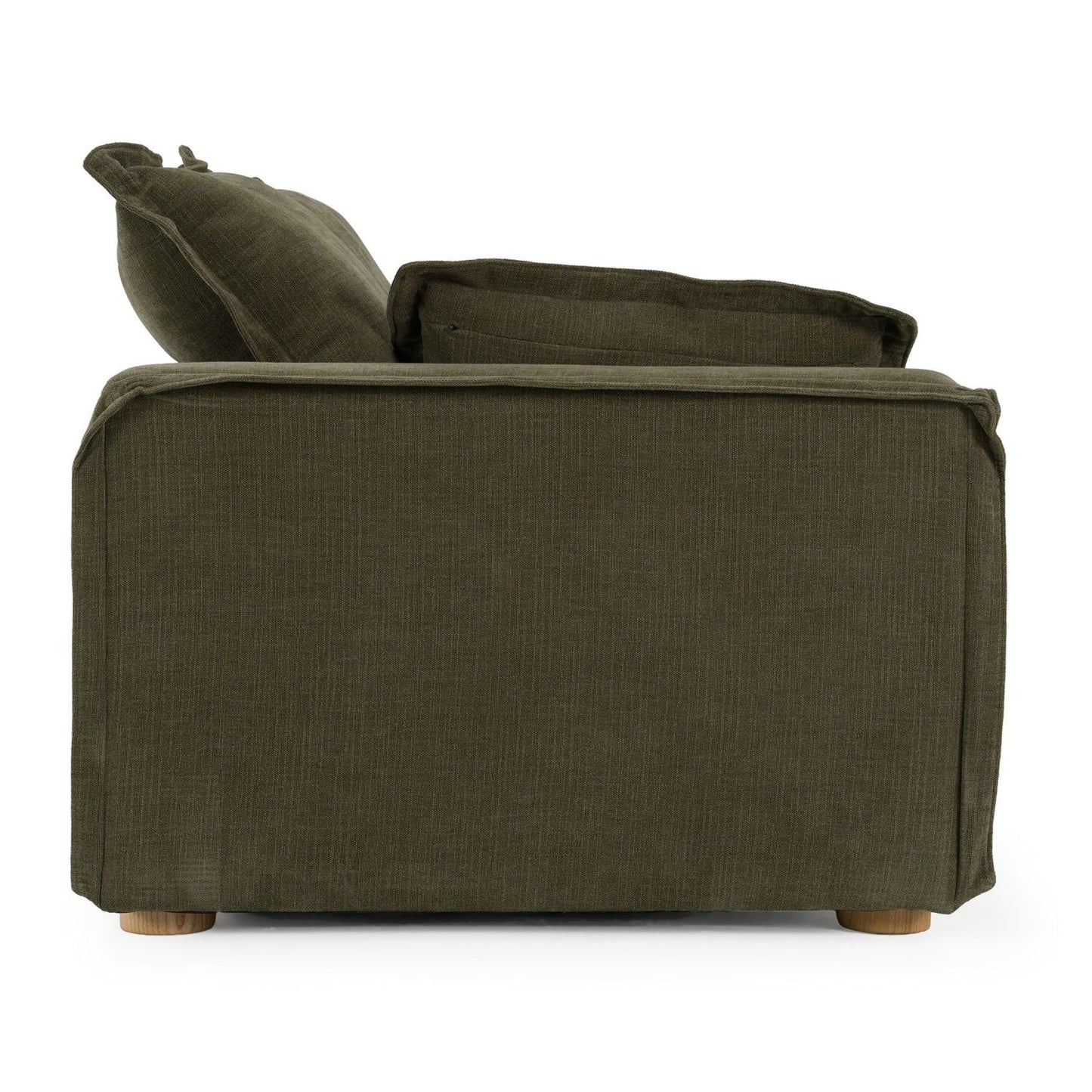 Luxury Green Fabric Loveseat Modern Italian Style for Villa