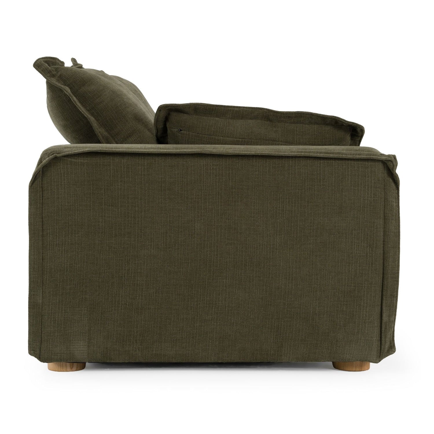 Luxury Green Fabric Loveseat Modern Italian Style for Villa