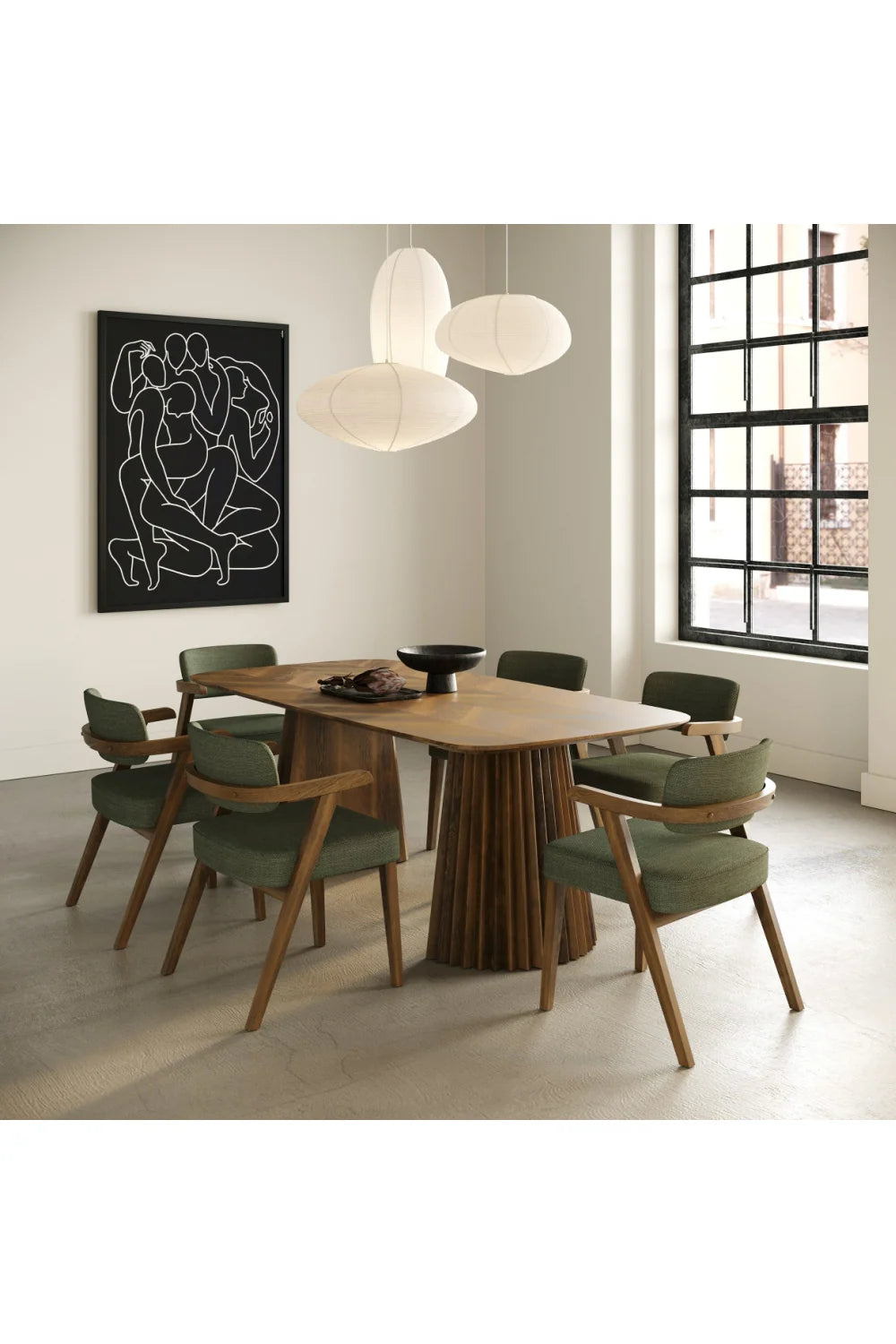 Luxury Green Fabric Modern Dining Chair European Style for Villa
