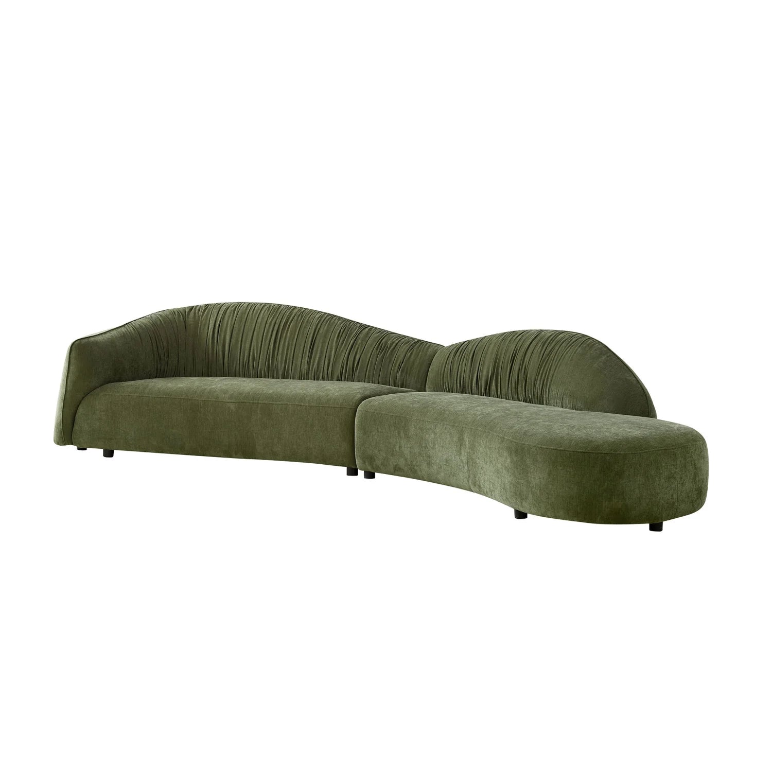 Luxury Green Fabric Modular Sofa Modern Italian Style for Villa